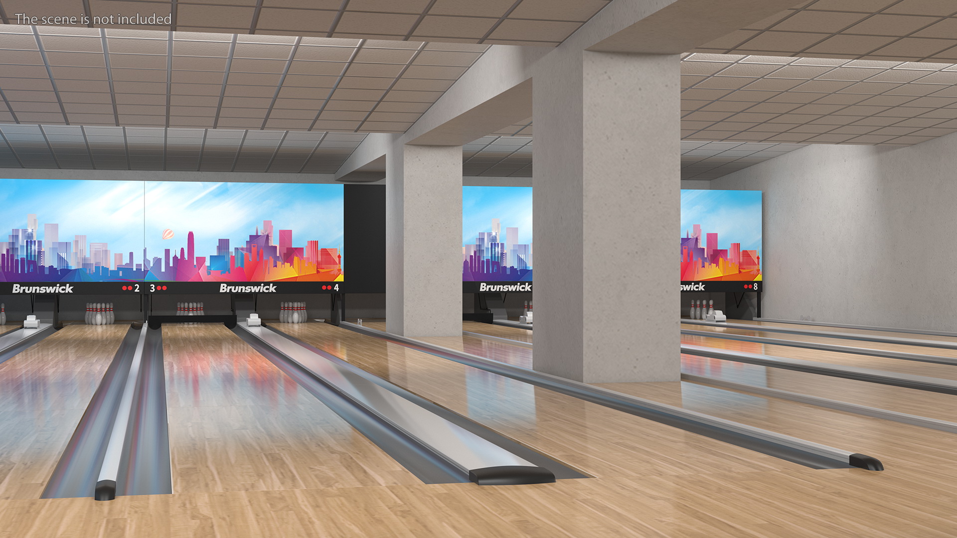 3D Bowling Alley Lane model