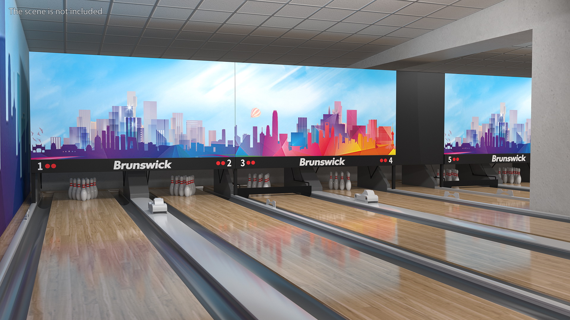3D Bowling Alley Lane model