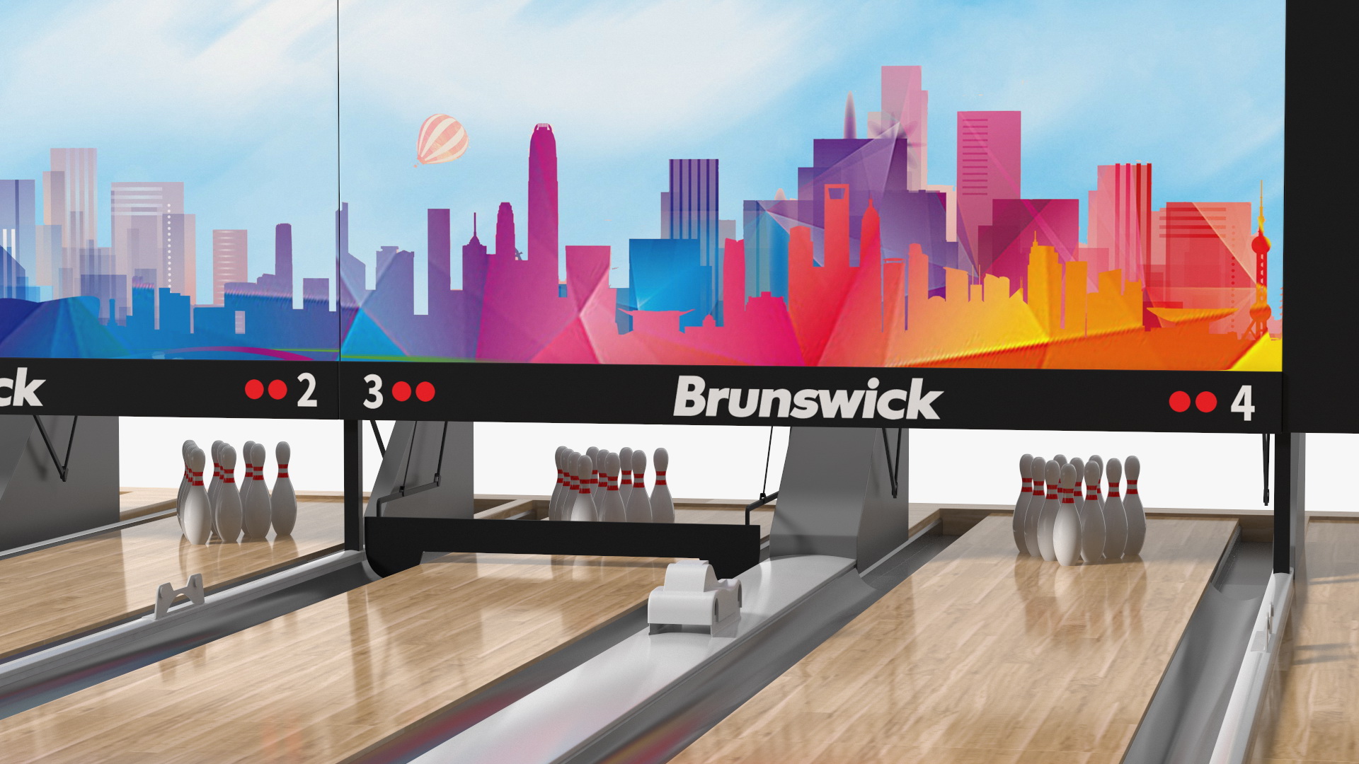 3D Bowling Alley Lane model