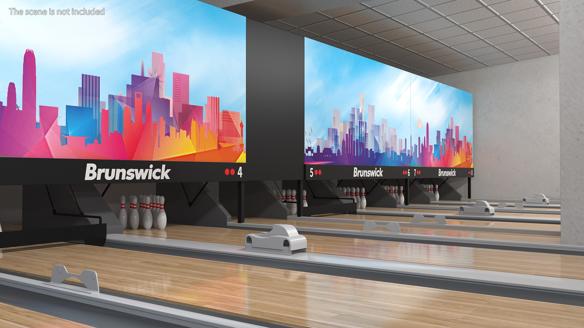 3D Bowling Alley Lane model