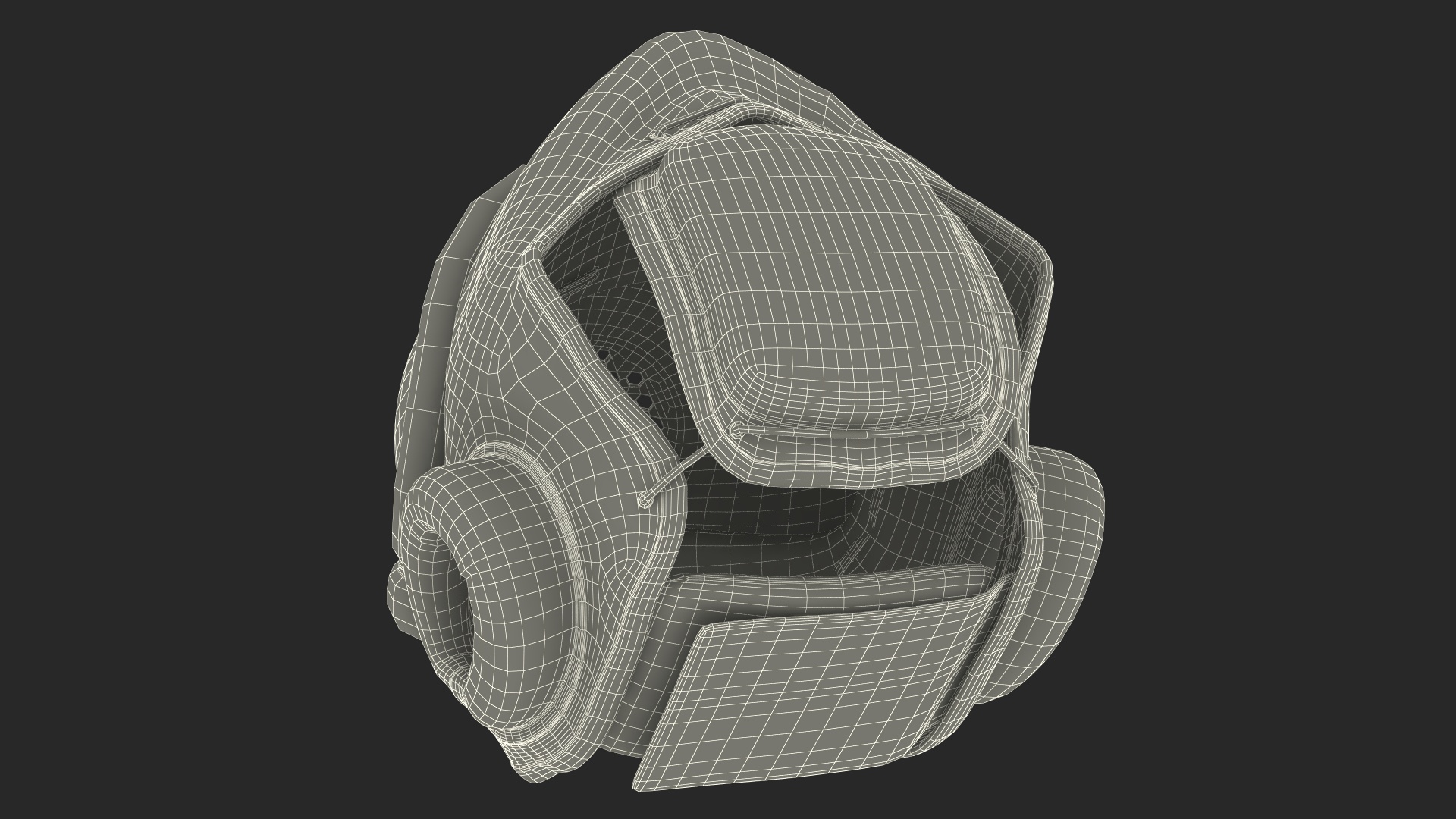 3D White Kudo Headguard on Mannequin Head model