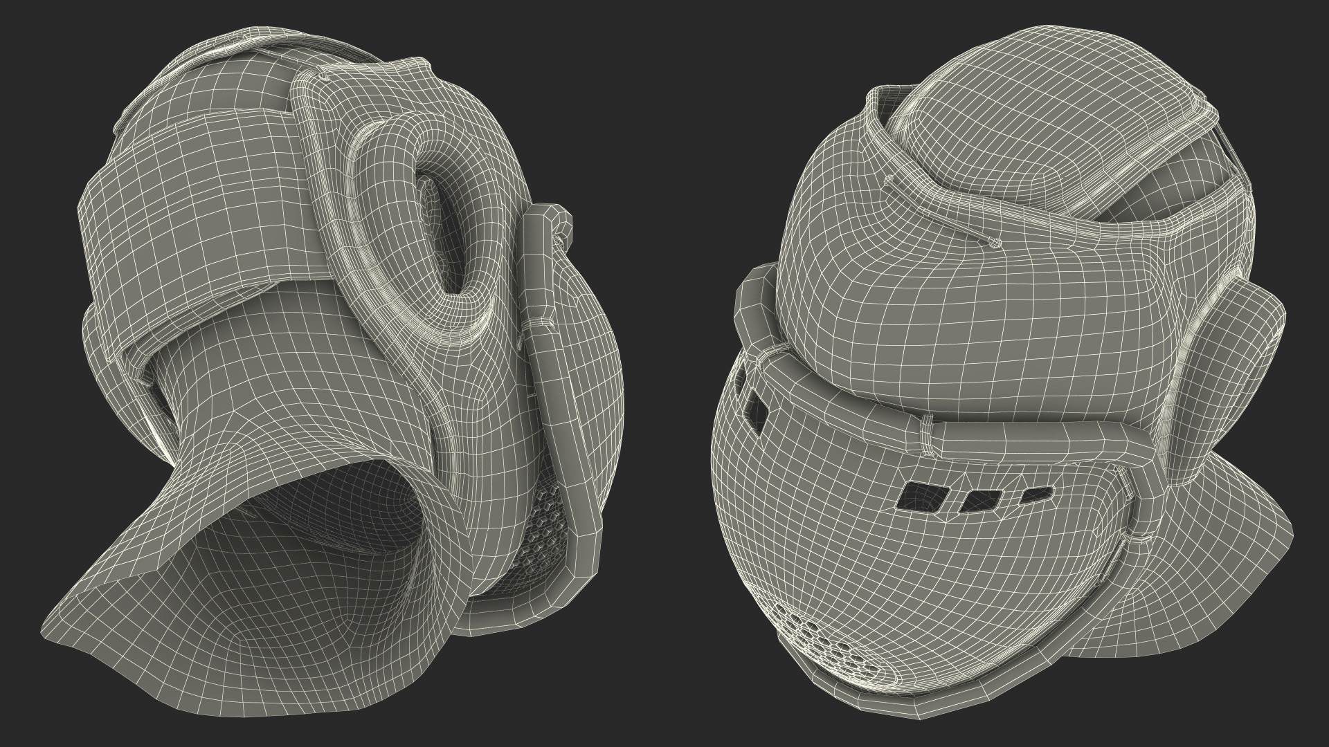 3D White Kudo Headguard on Mannequin Head model
