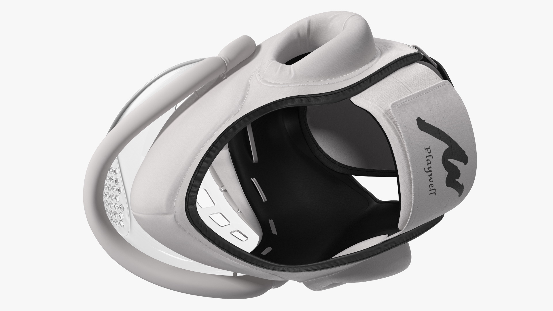 3D White Kudo Headguard on Mannequin Head model