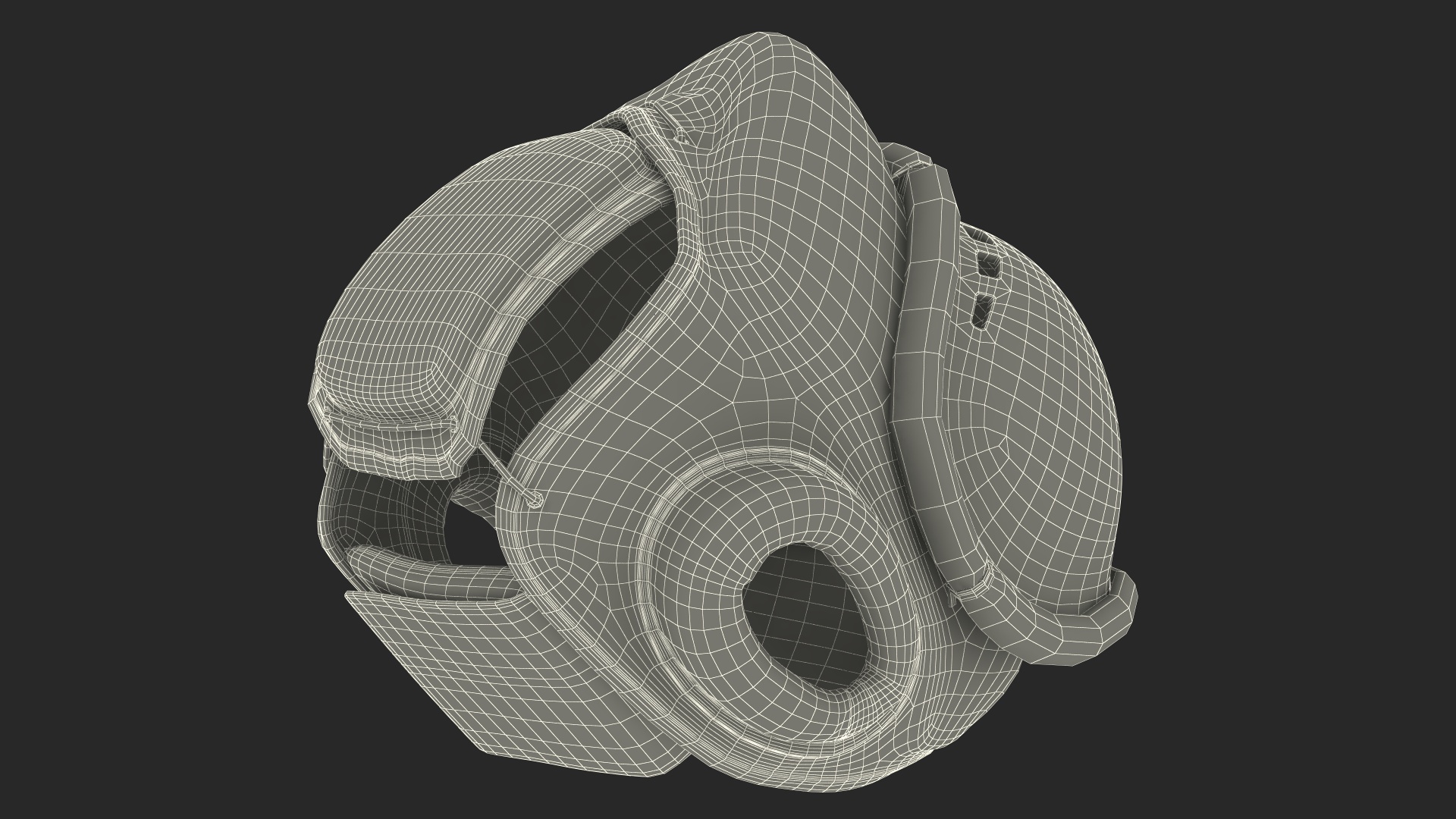 3D White Kudo Headguard on Mannequin Head model
