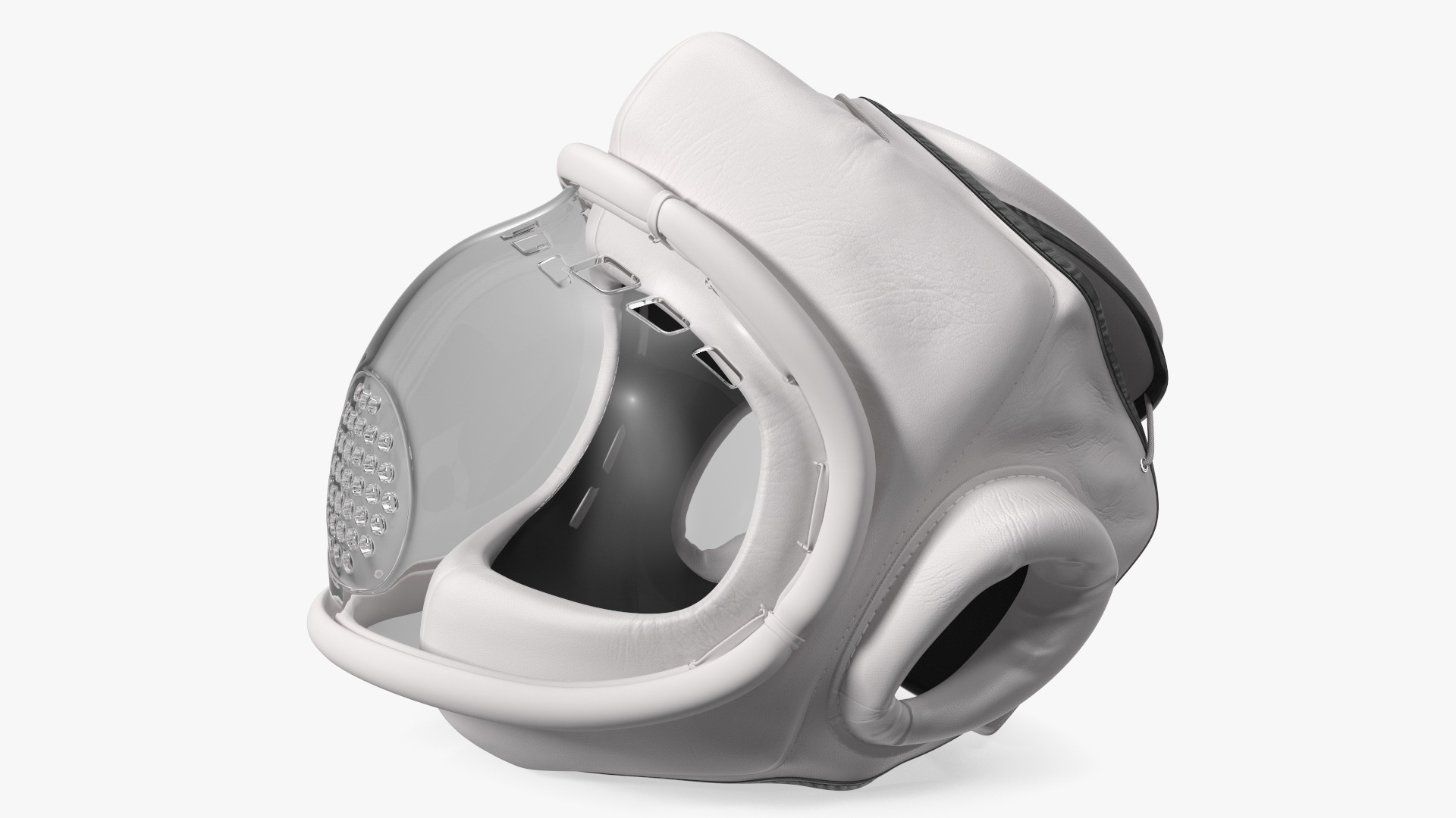 3D White Kudo Headguard on Mannequin Head model