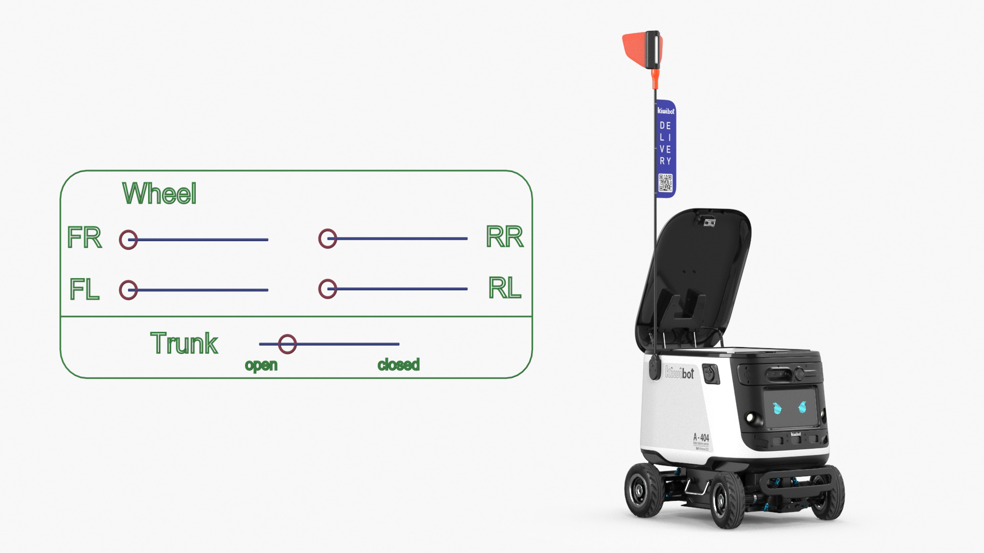 3D model White Delivery Robot Kiwibot Rigged