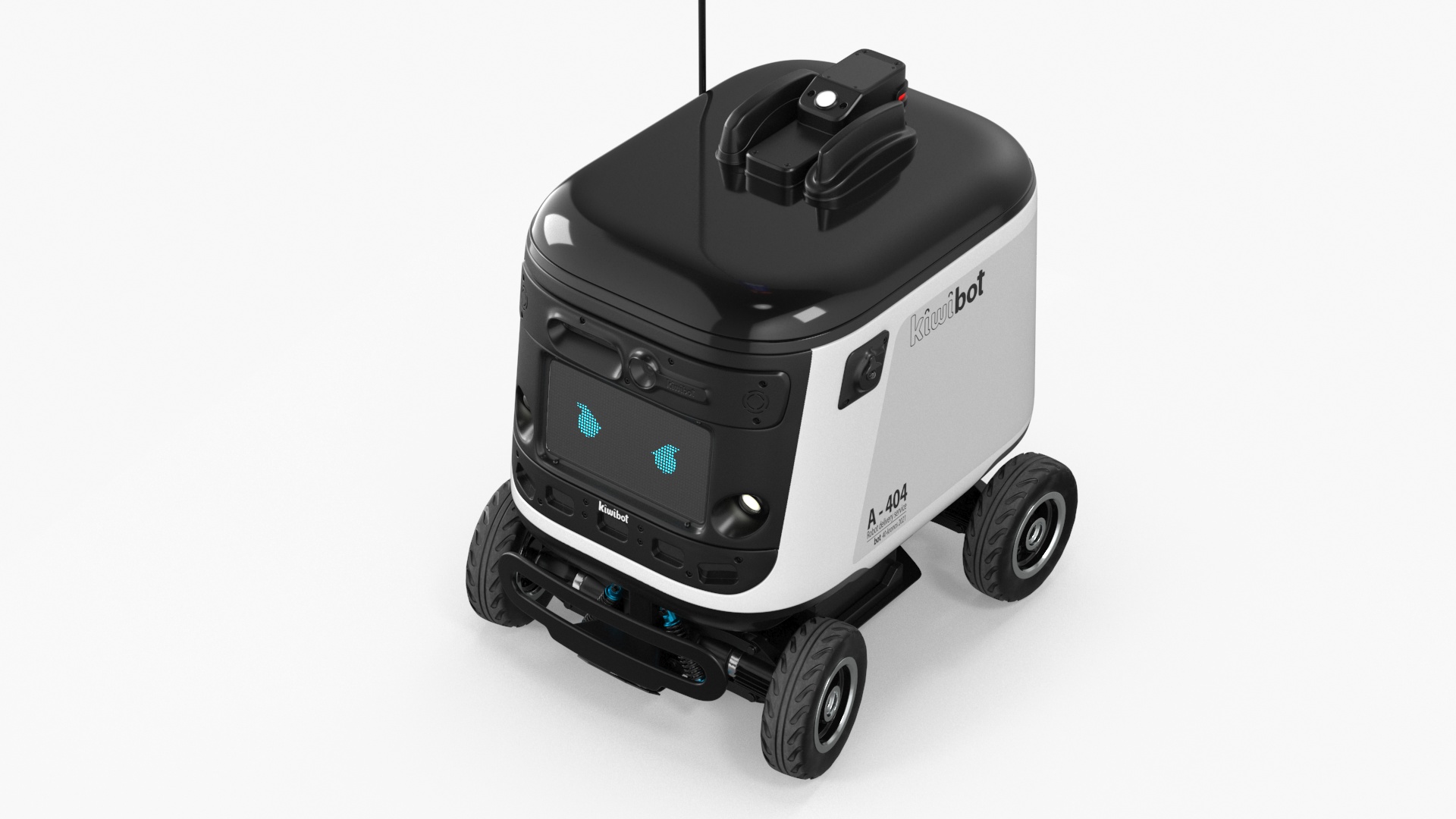 3D model White Delivery Robot Kiwibot Rigged