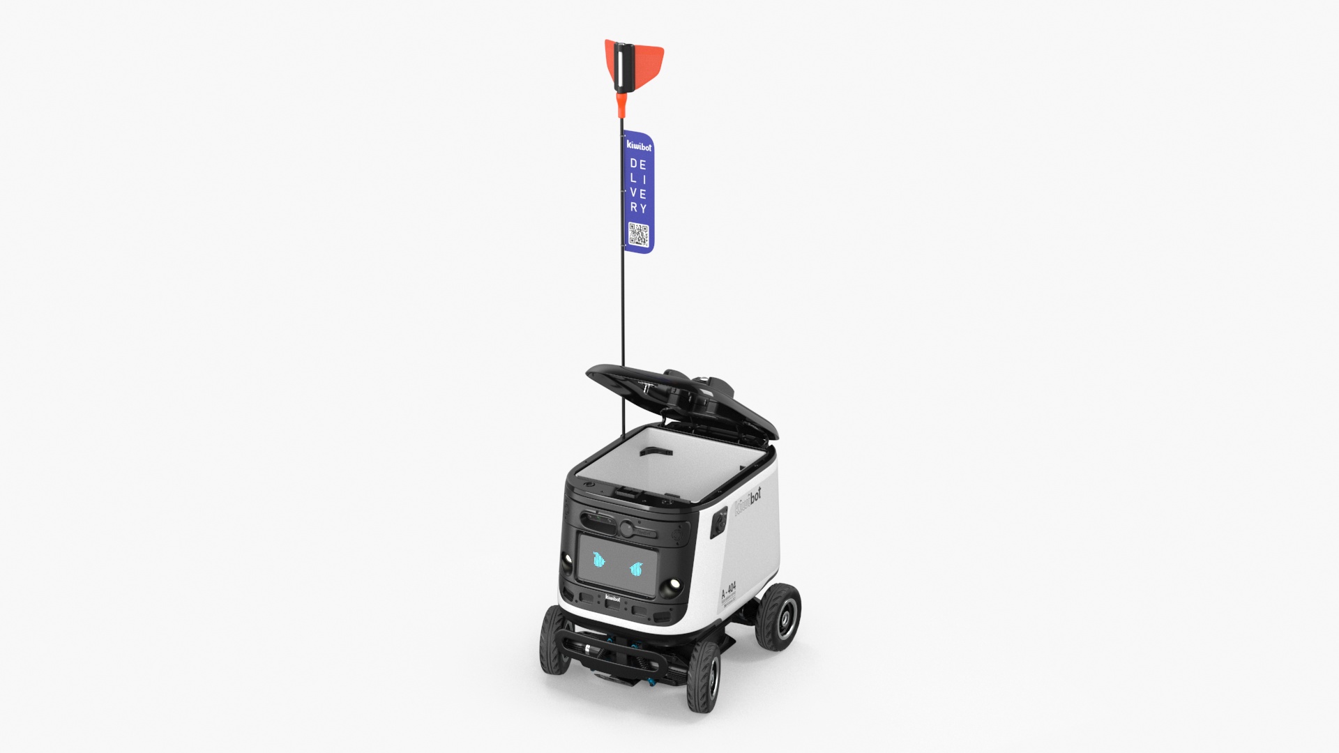 3D model White Delivery Robot Kiwibot Rigged