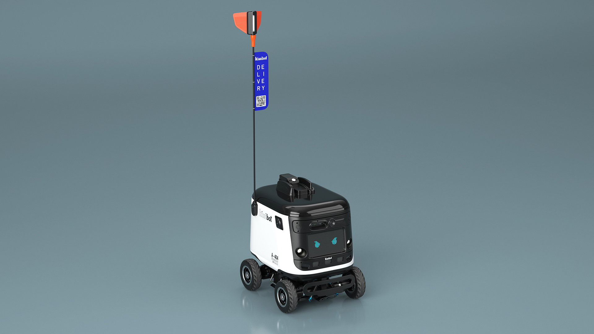 3D model White Delivery Robot Kiwibot Rigged