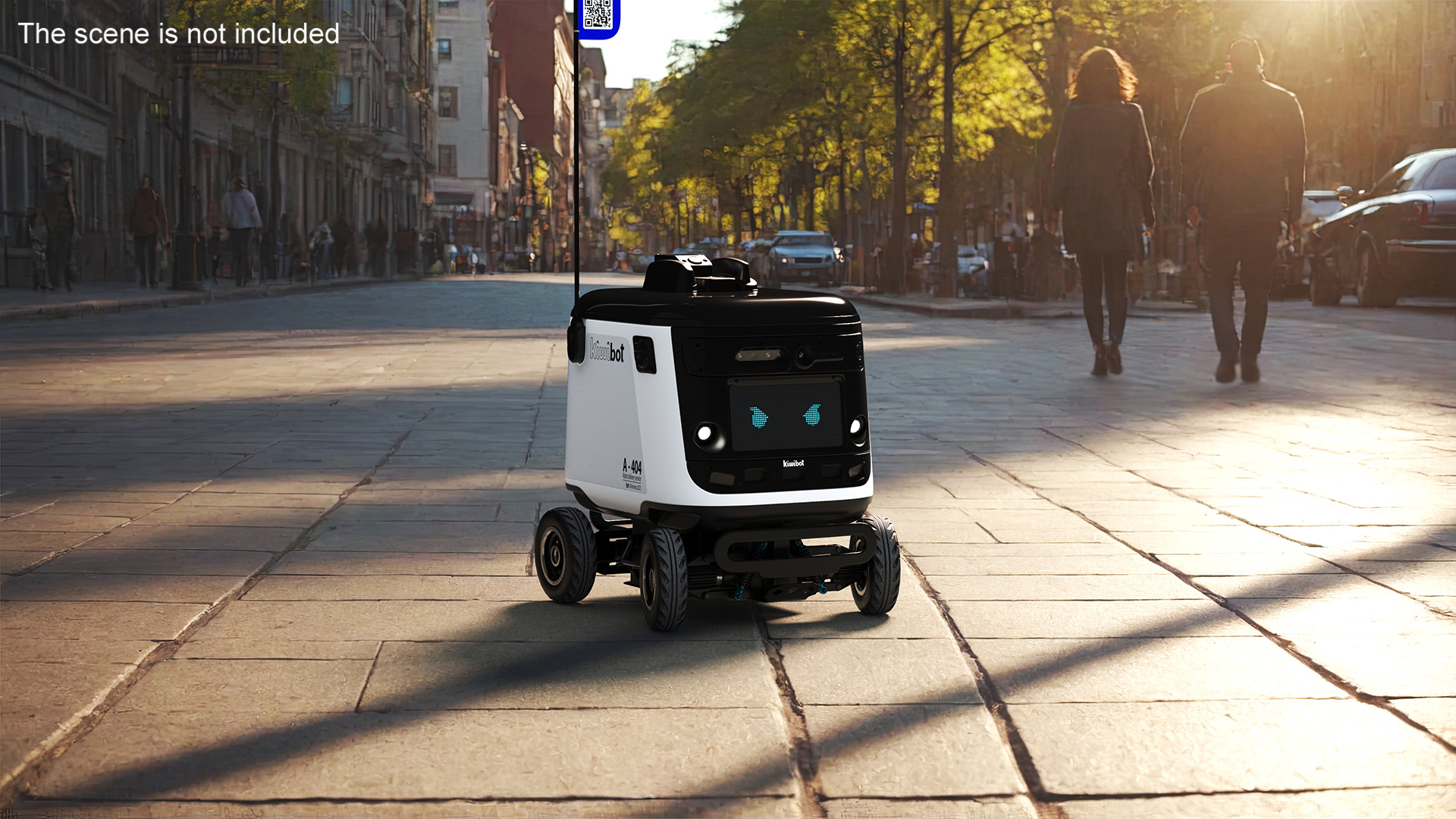3D model White Delivery Robot Kiwibot Rigged
