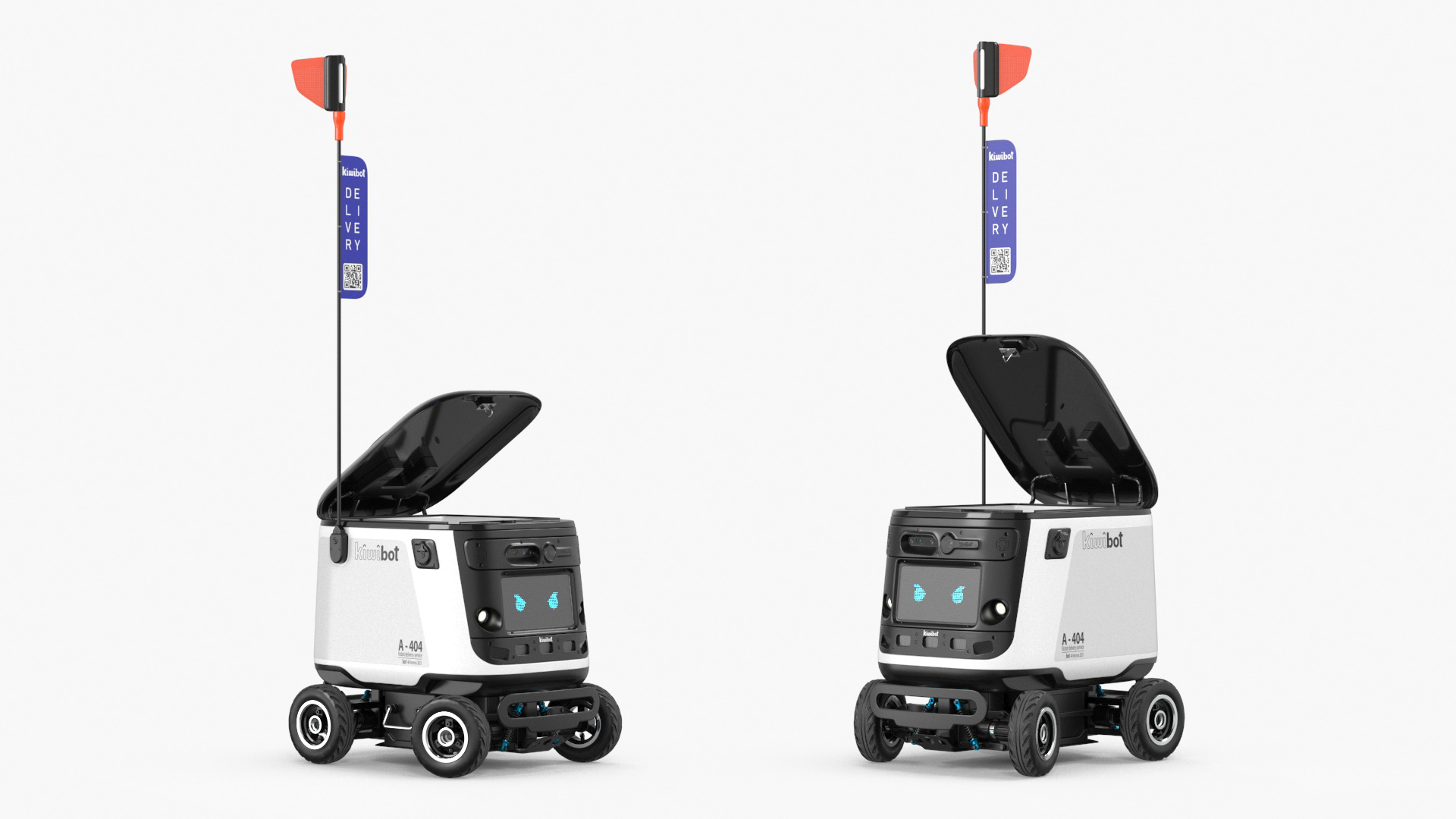 3D model White Delivery Robot Kiwibot Rigged