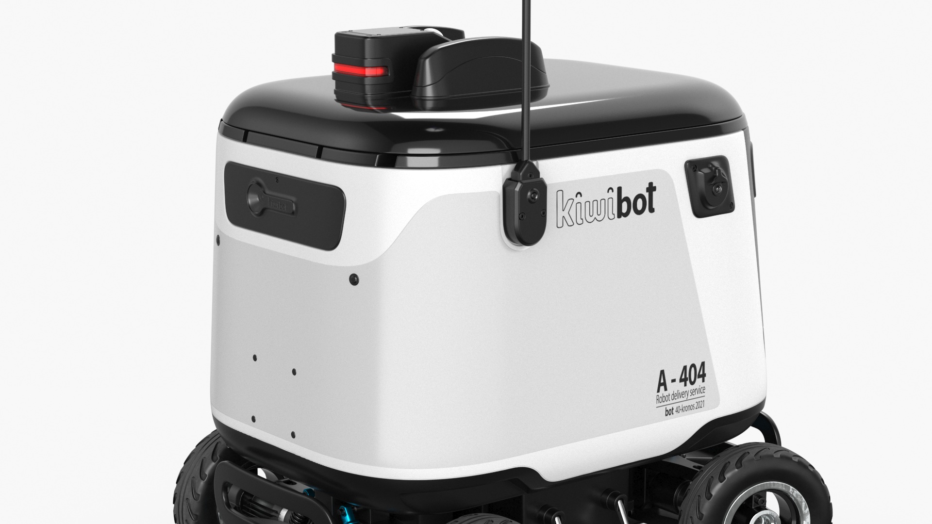 3D model White Delivery Robot Kiwibot Rigged