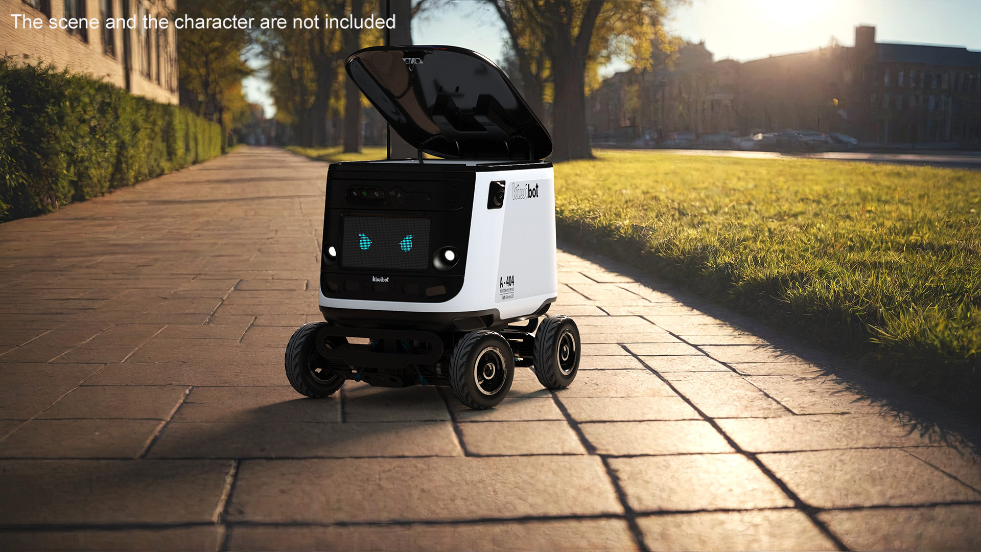 3D model White Delivery Robot Kiwibot Rigged
