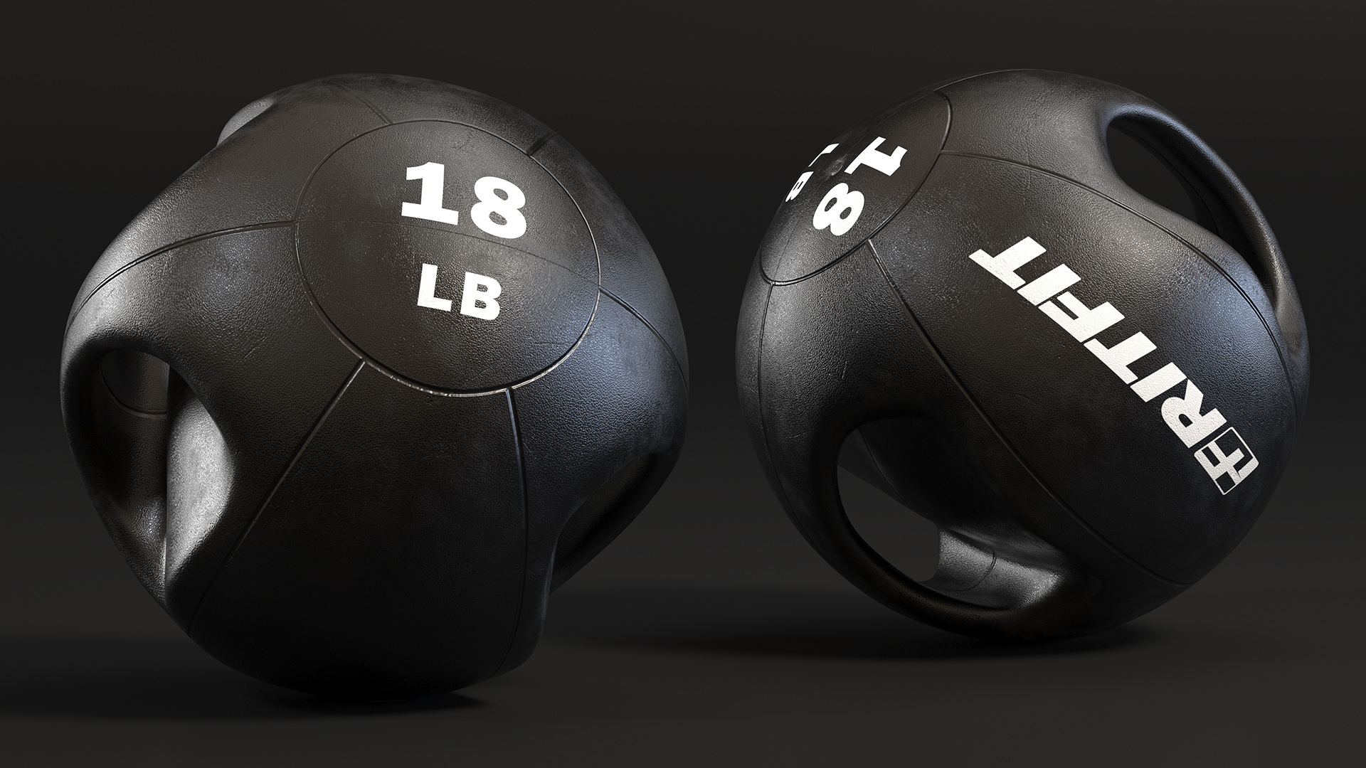 3D Medicine Dual Grip Ball 18LB model
