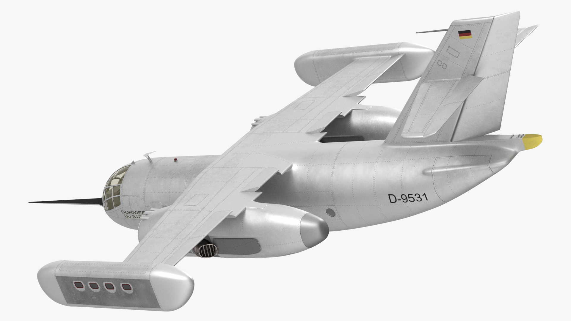 Hover Jet Dornier Do 31 Rigged for Maya 3D model