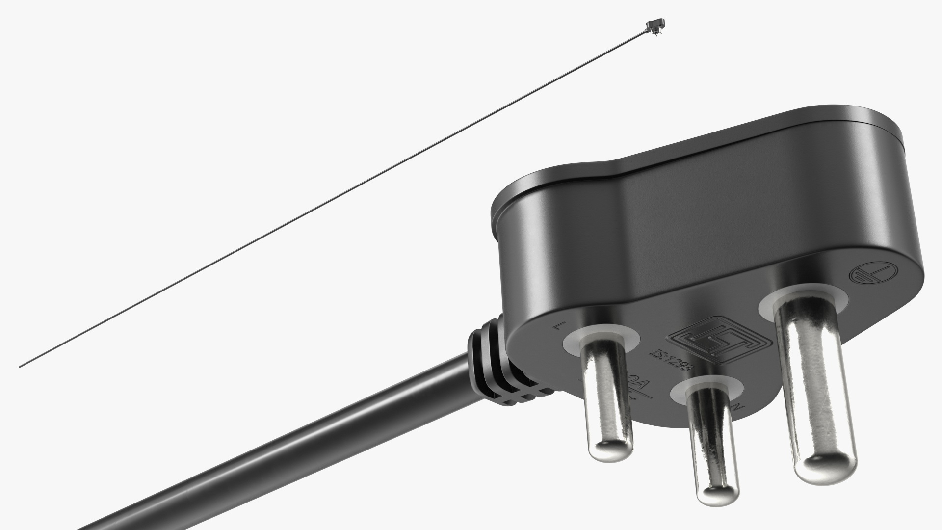 3D model Type D Electric Plug Grounded Rigged for Cinema 4D