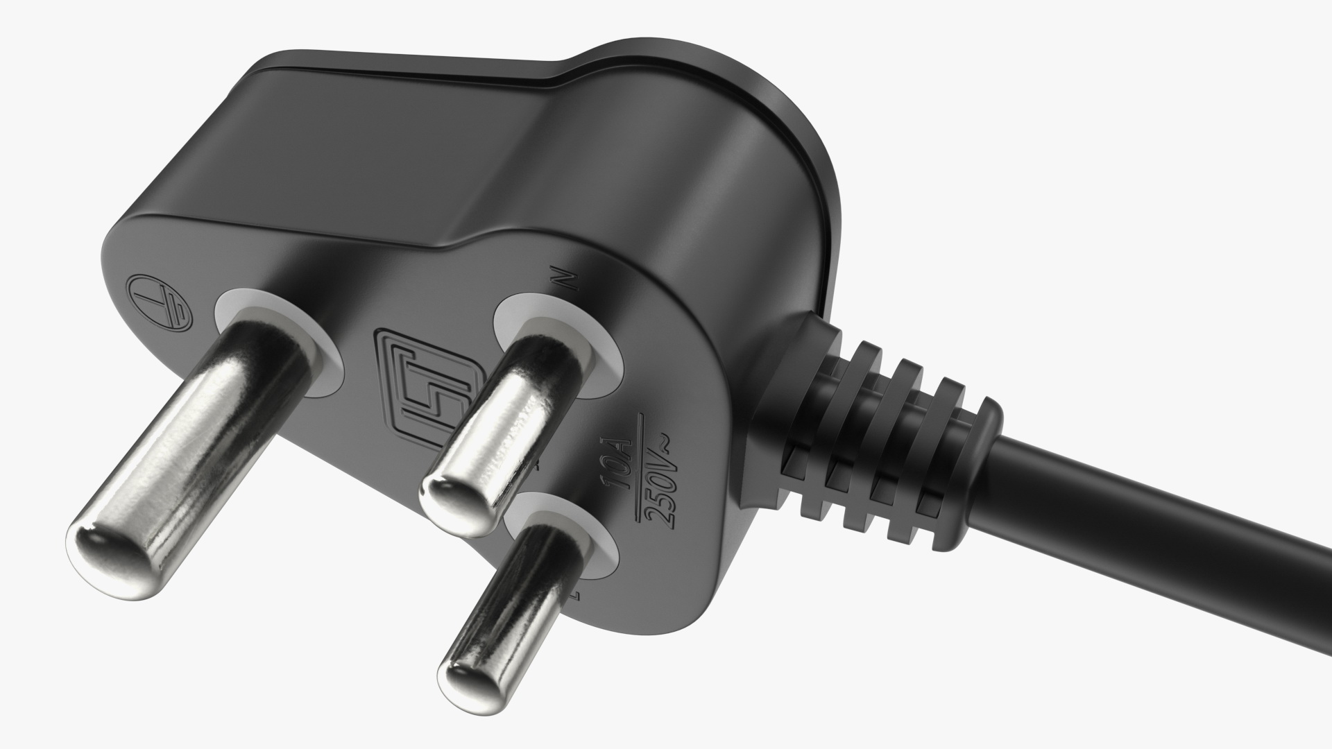 3D model Type D Electric Plug Grounded Rigged for Cinema 4D