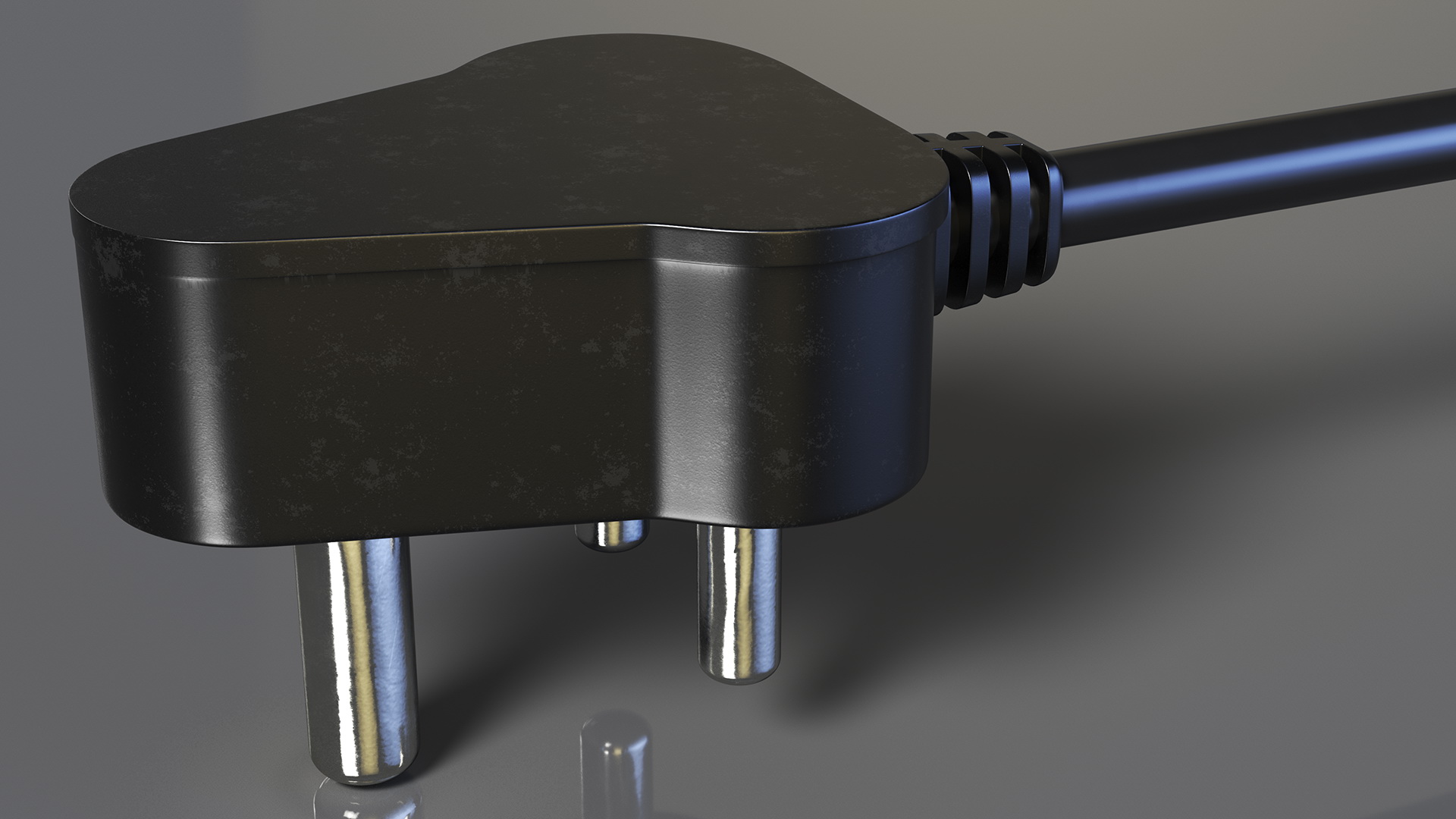 3D model Type D Electric Plug Grounded Rigged for Cinema 4D