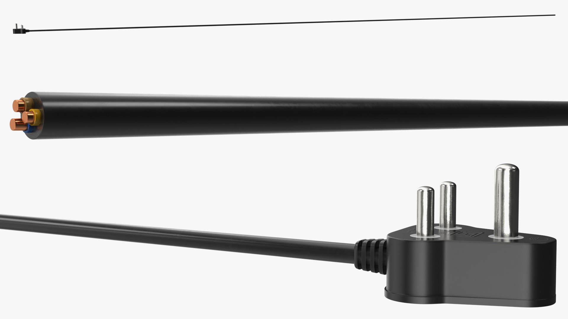 3D model Type D Electric Plug Grounded Rigged for Cinema 4D