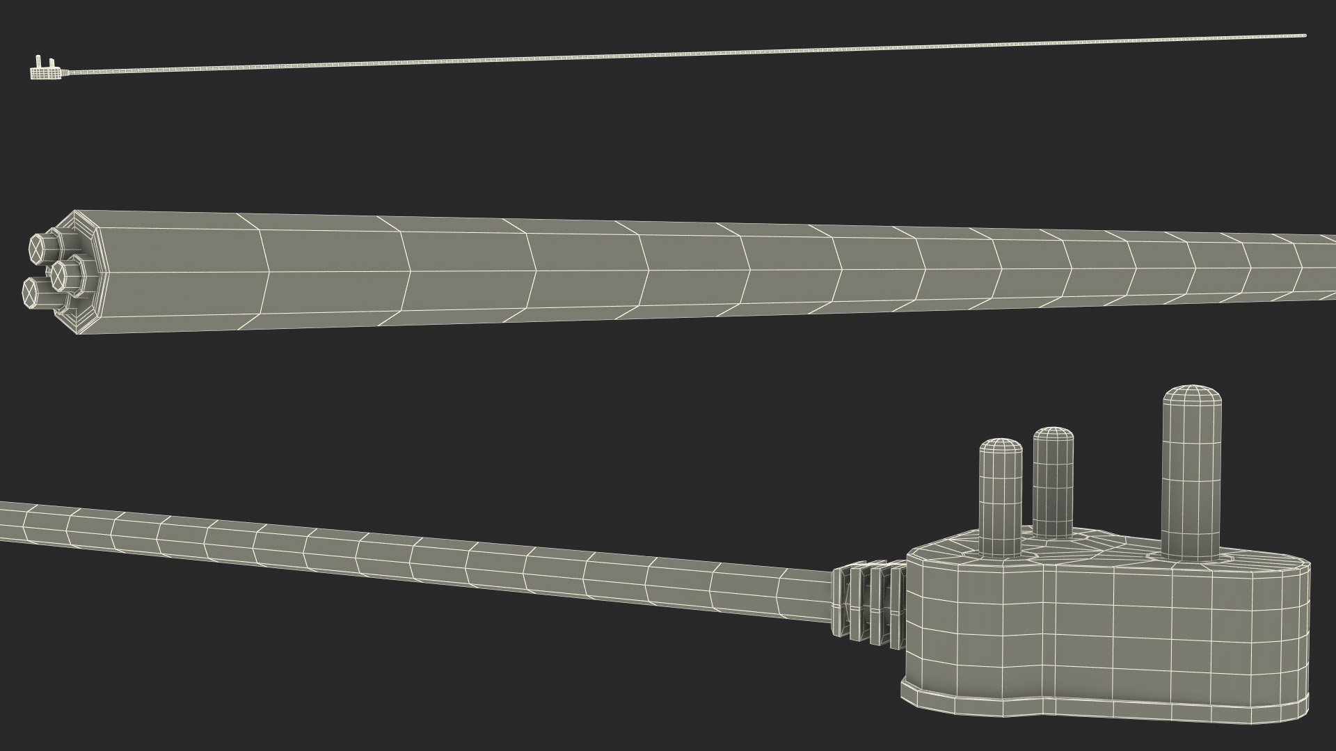 3D model Type D Electric Plug Grounded Rigged for Cinema 4D