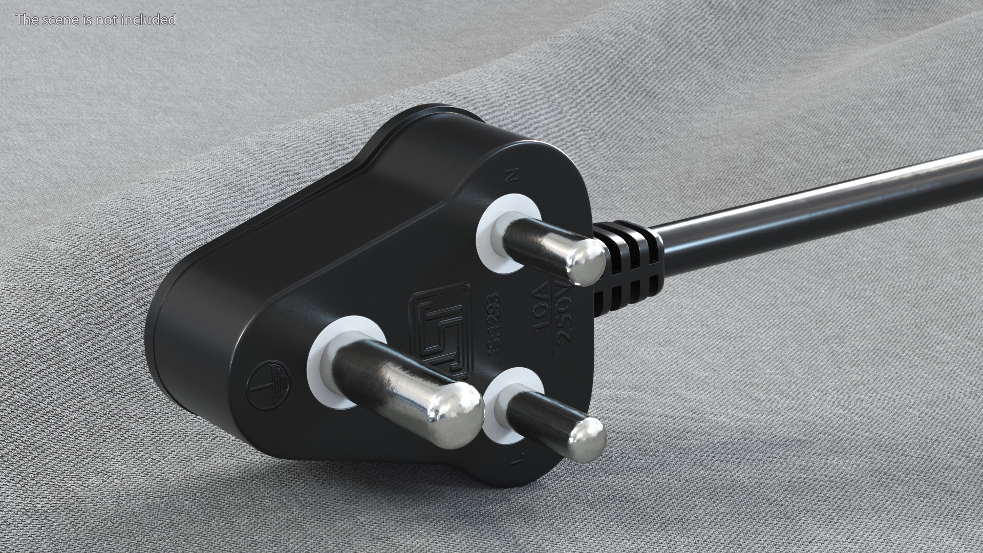 3D model Type D Electric Plug Grounded Rigged for Cinema 4D