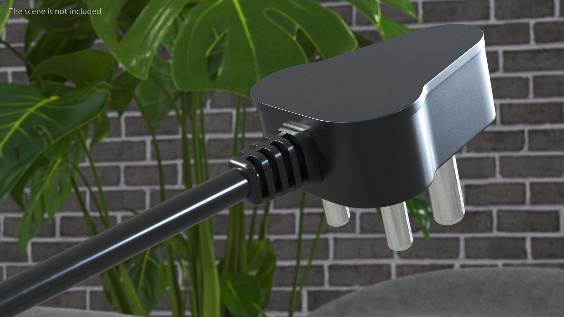 3D model Type D Electric Plug Grounded Rigged for Cinema 4D