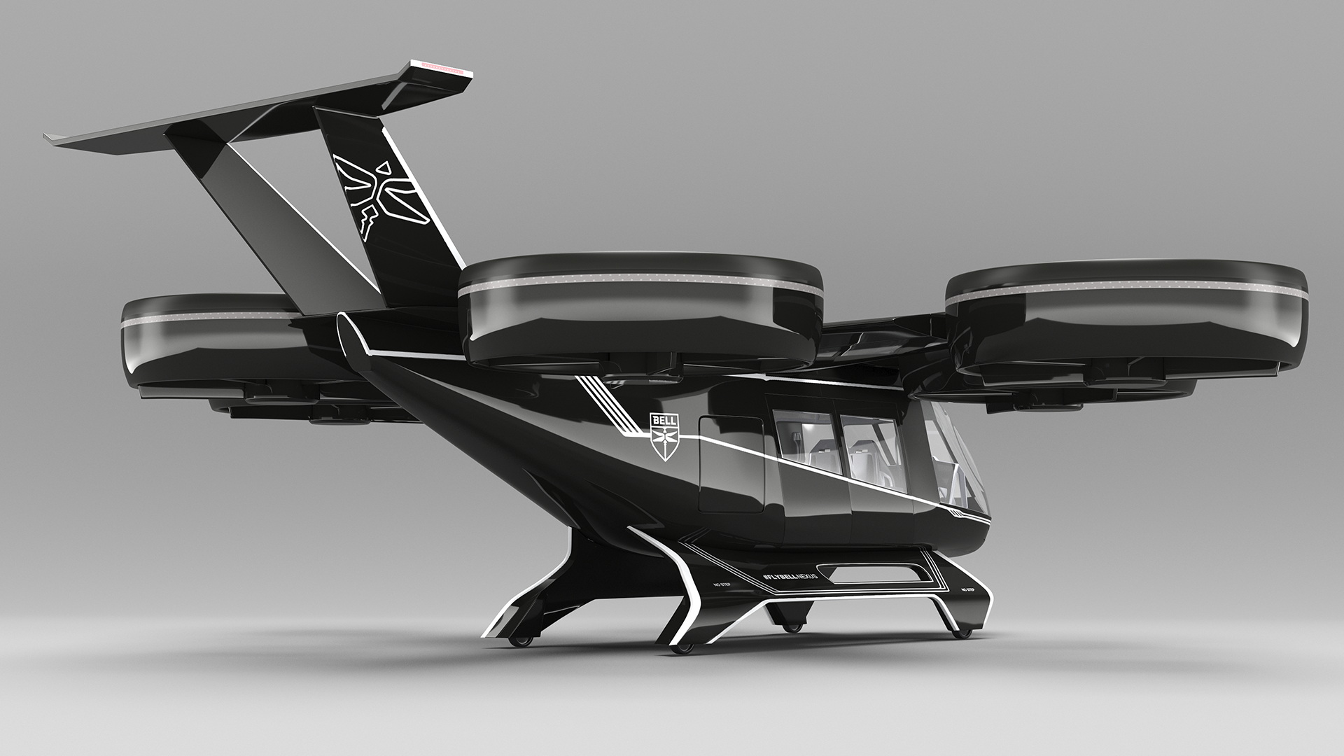 3D Flying Taxi Bell Nexus Rigged for Maya model