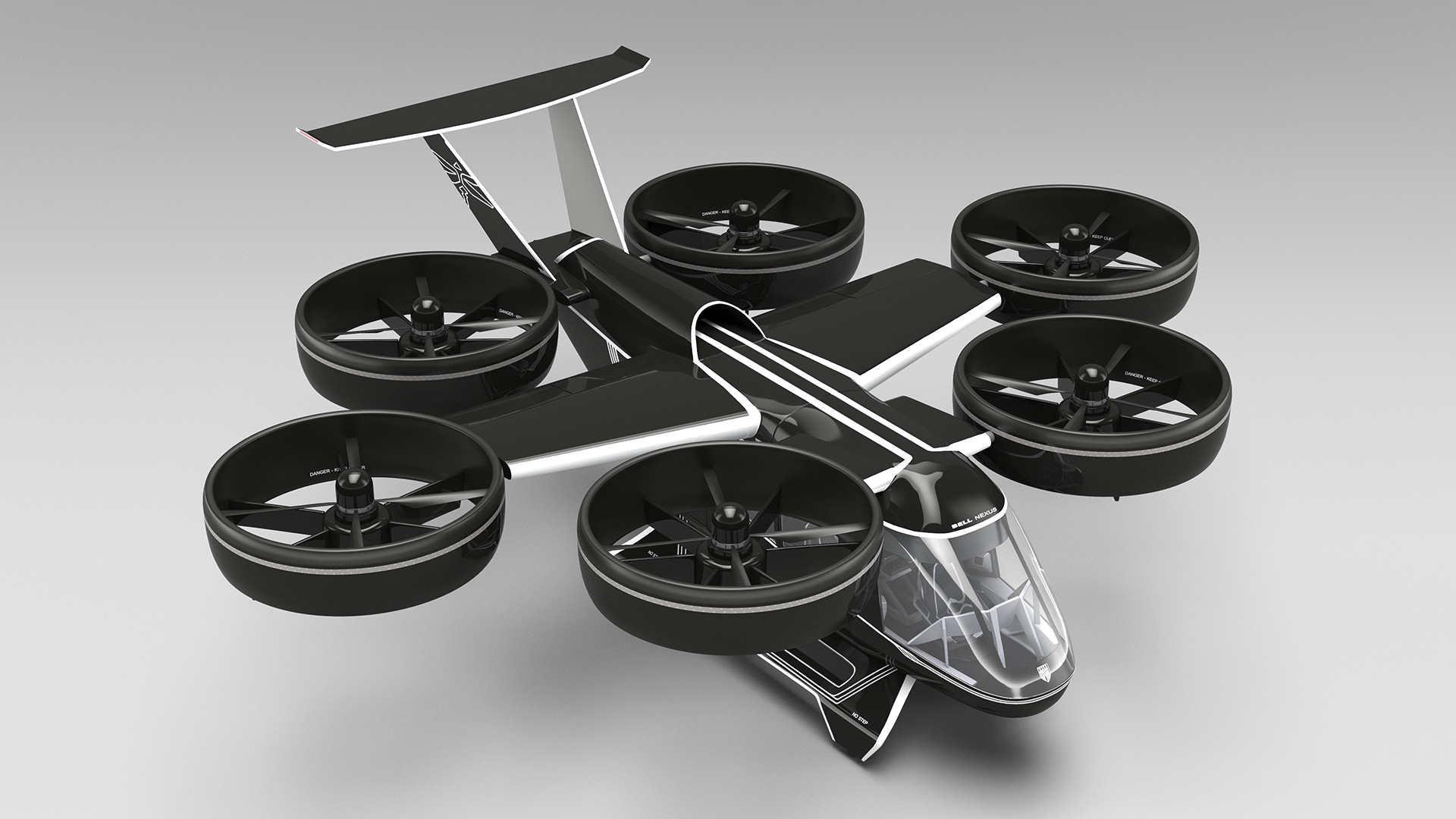 3D Flying Taxi Bell Nexus Rigged for Maya model