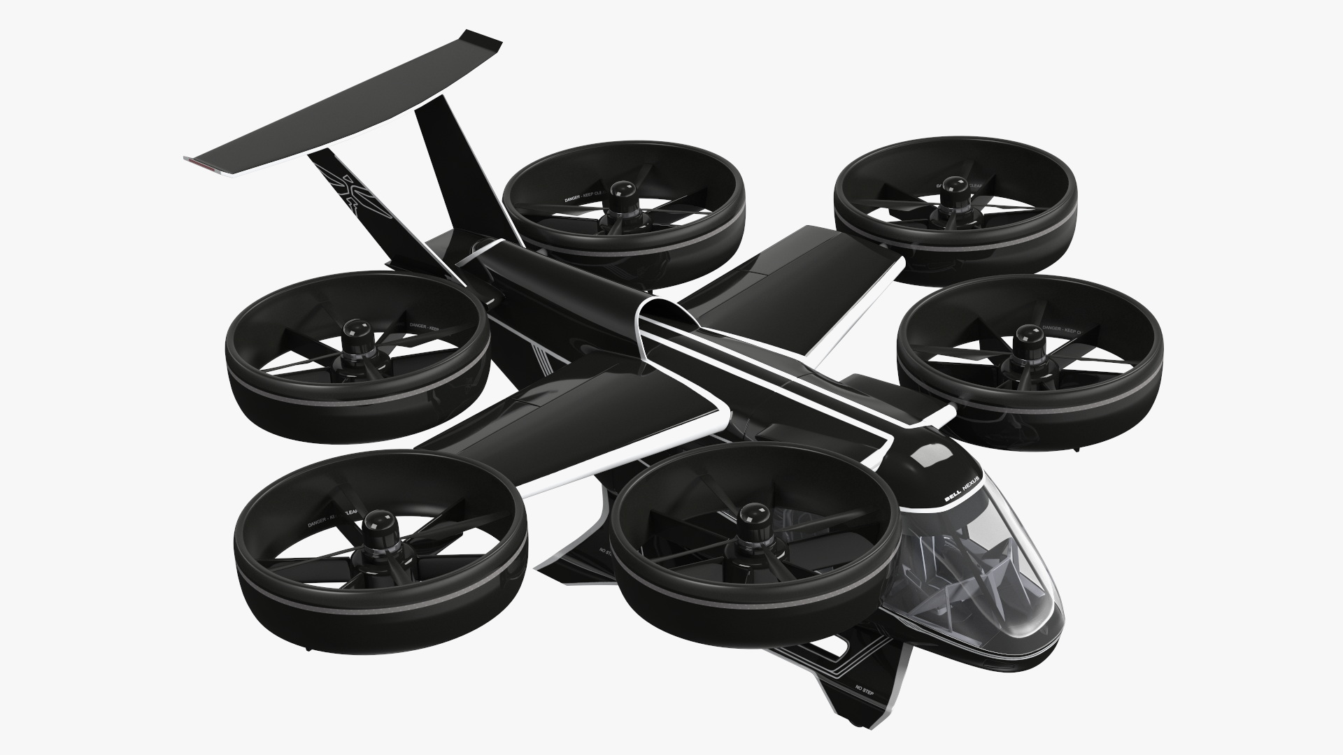 3D Flying Taxi Bell Nexus Rigged for Maya model