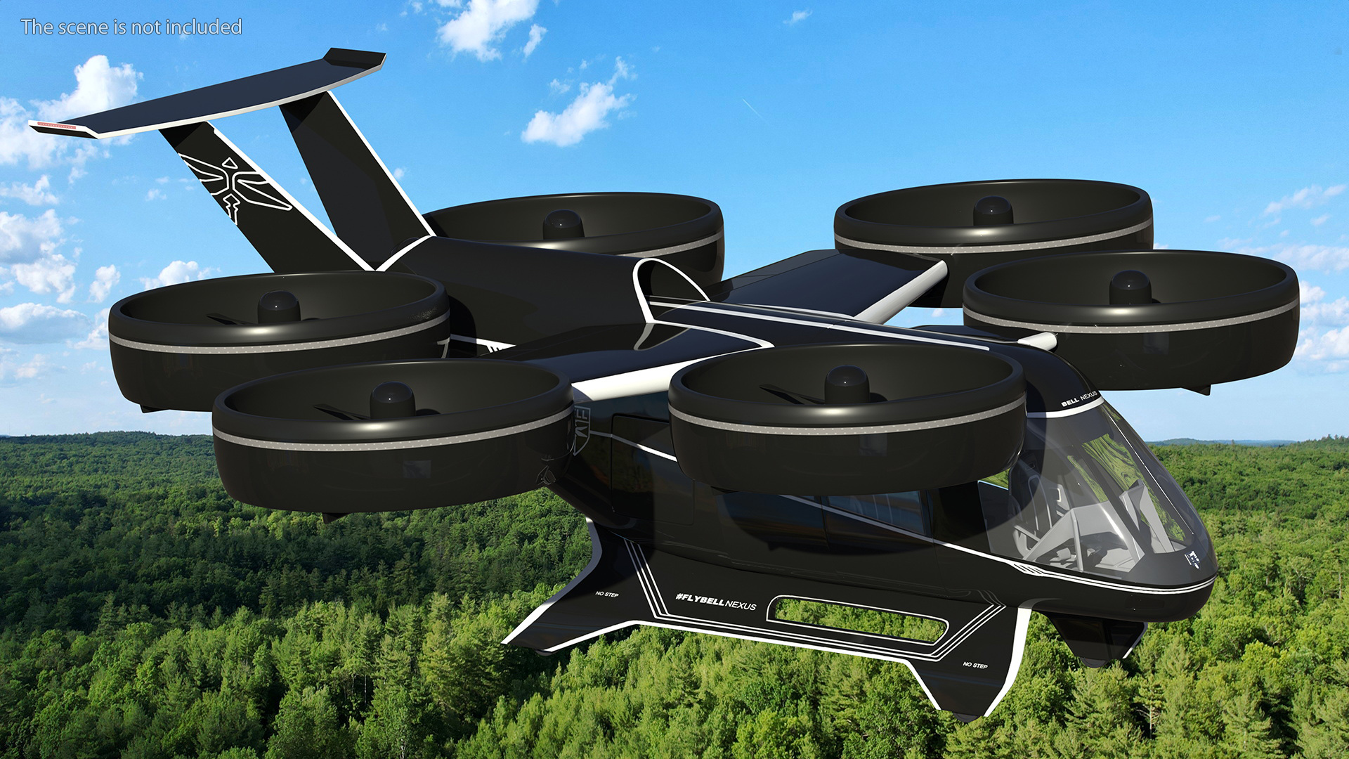 3D Flying Taxi Bell Nexus Rigged for Maya model
