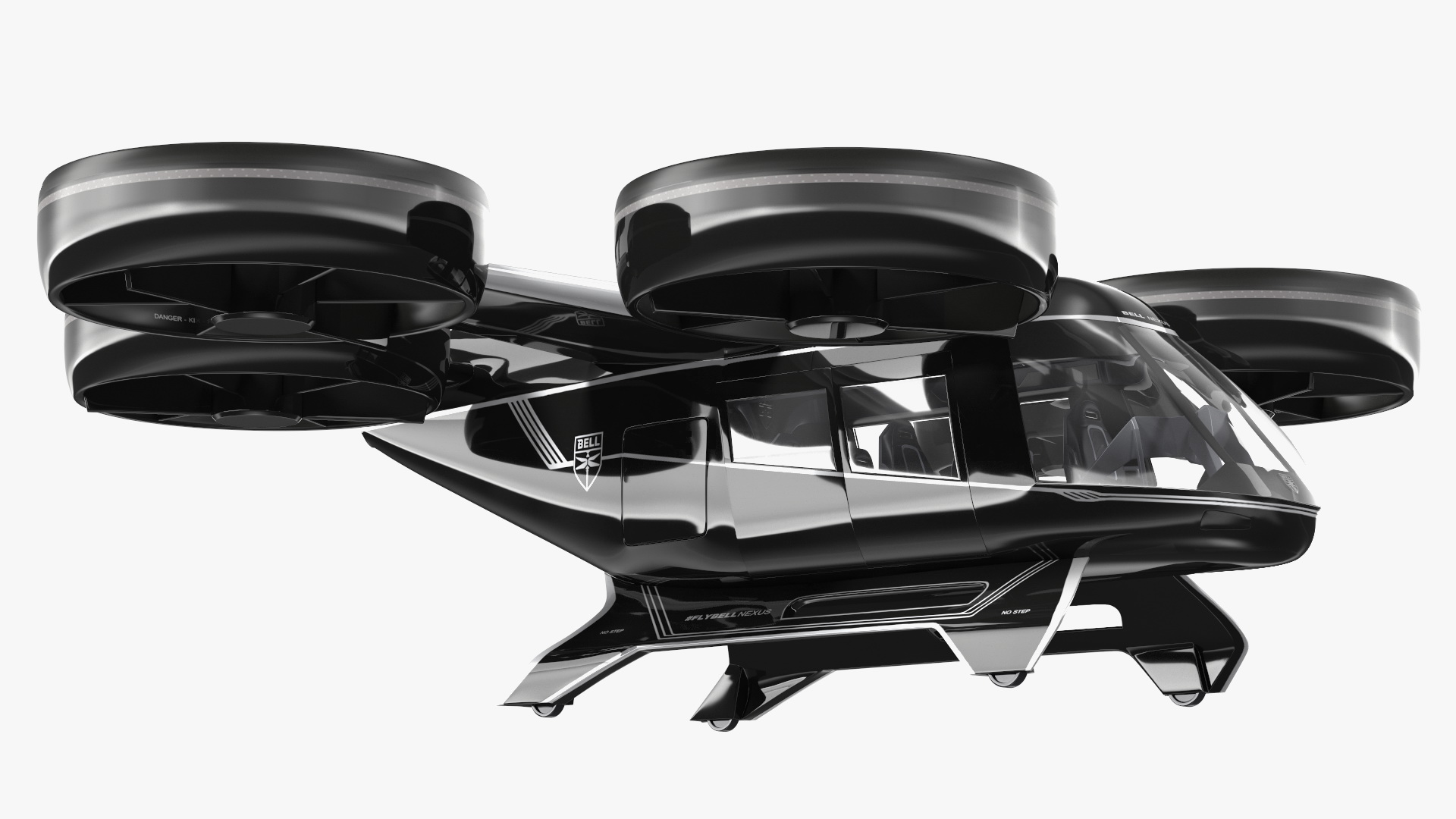 3D Flying Taxi Bell Nexus Rigged for Maya model