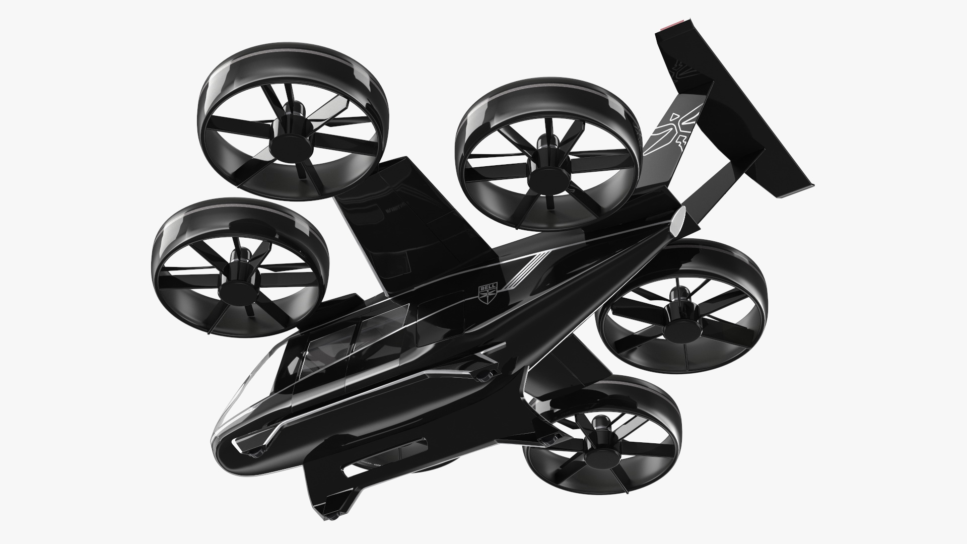 3D Flying Taxi Bell Nexus Rigged for Maya model