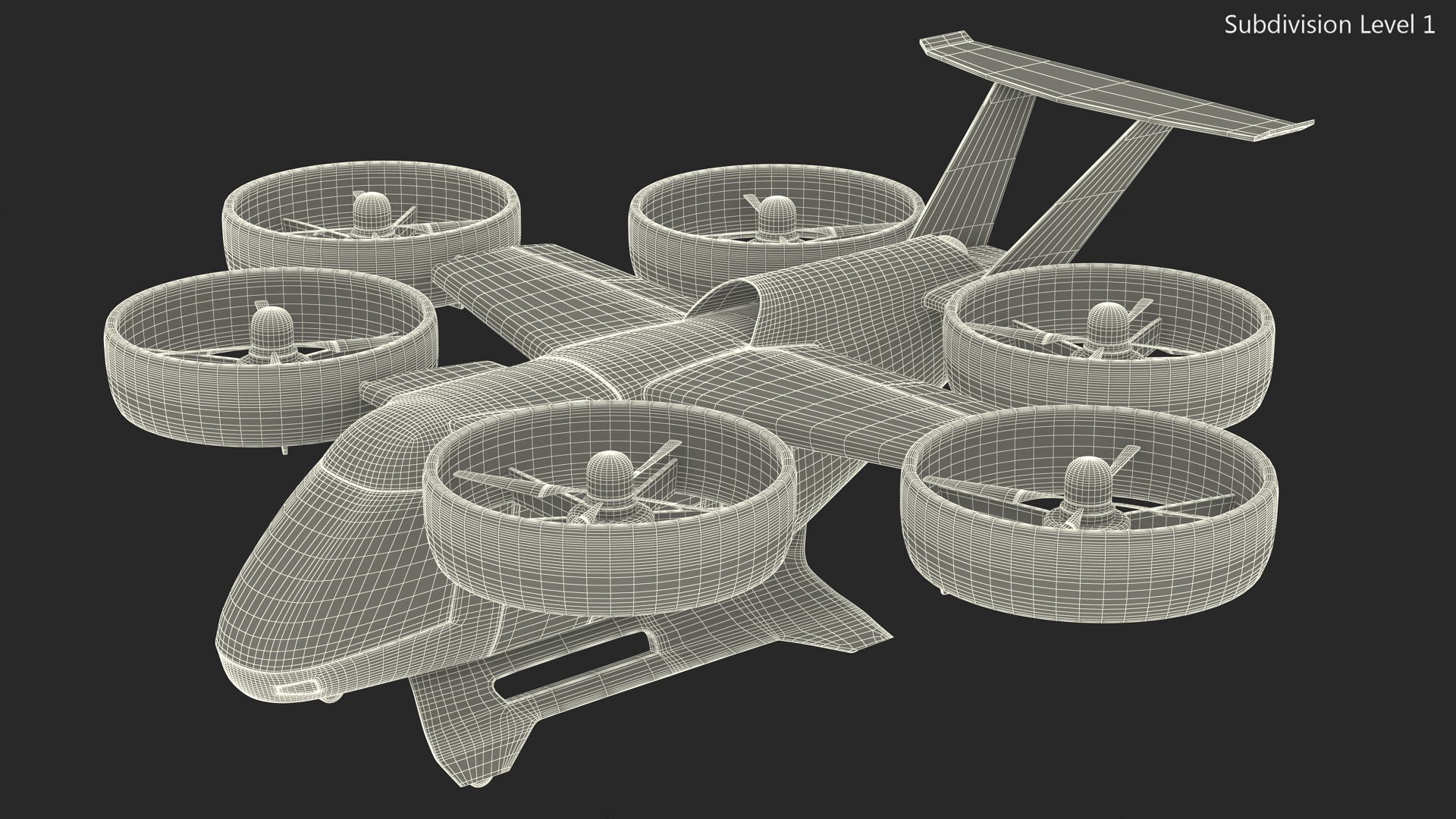 3D Flying Taxi Bell Nexus Rigged for Maya model