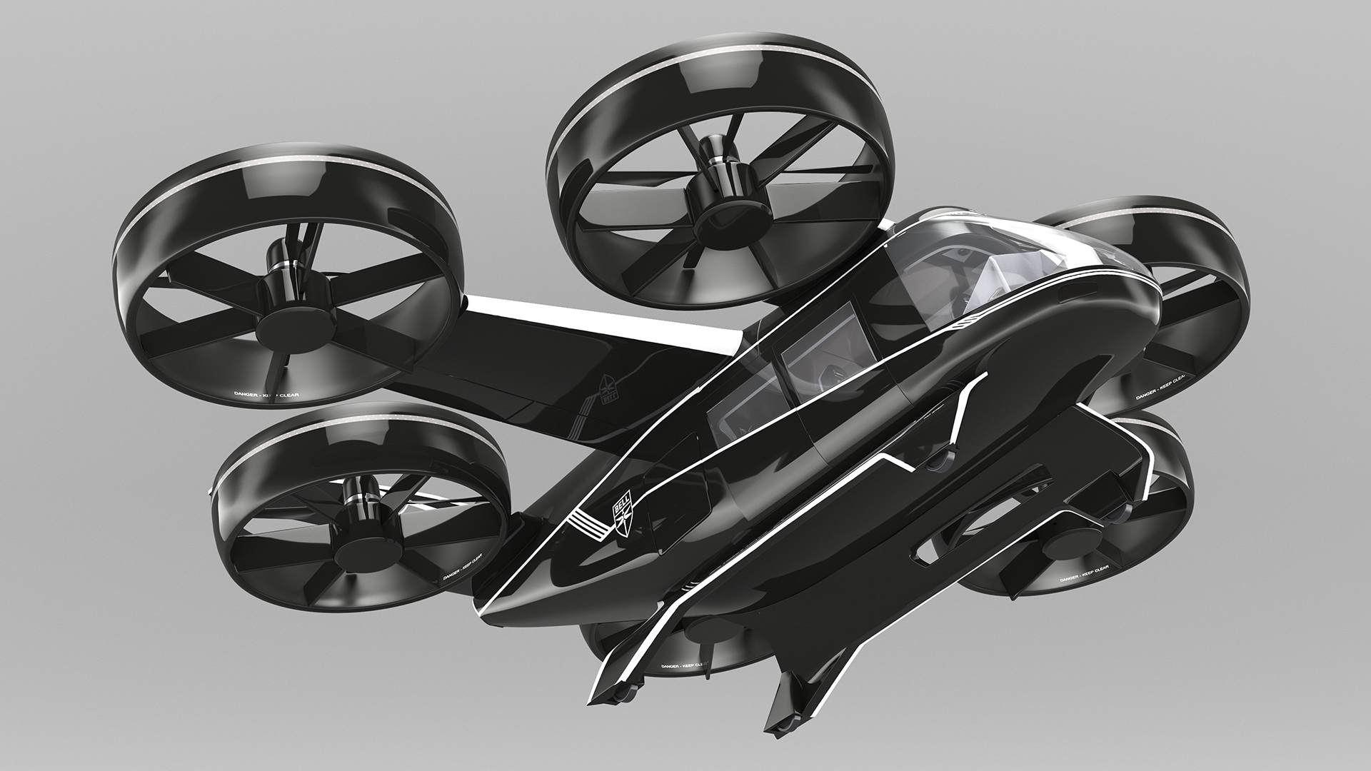 3D Flying Taxi Bell Nexus Rigged for Maya model