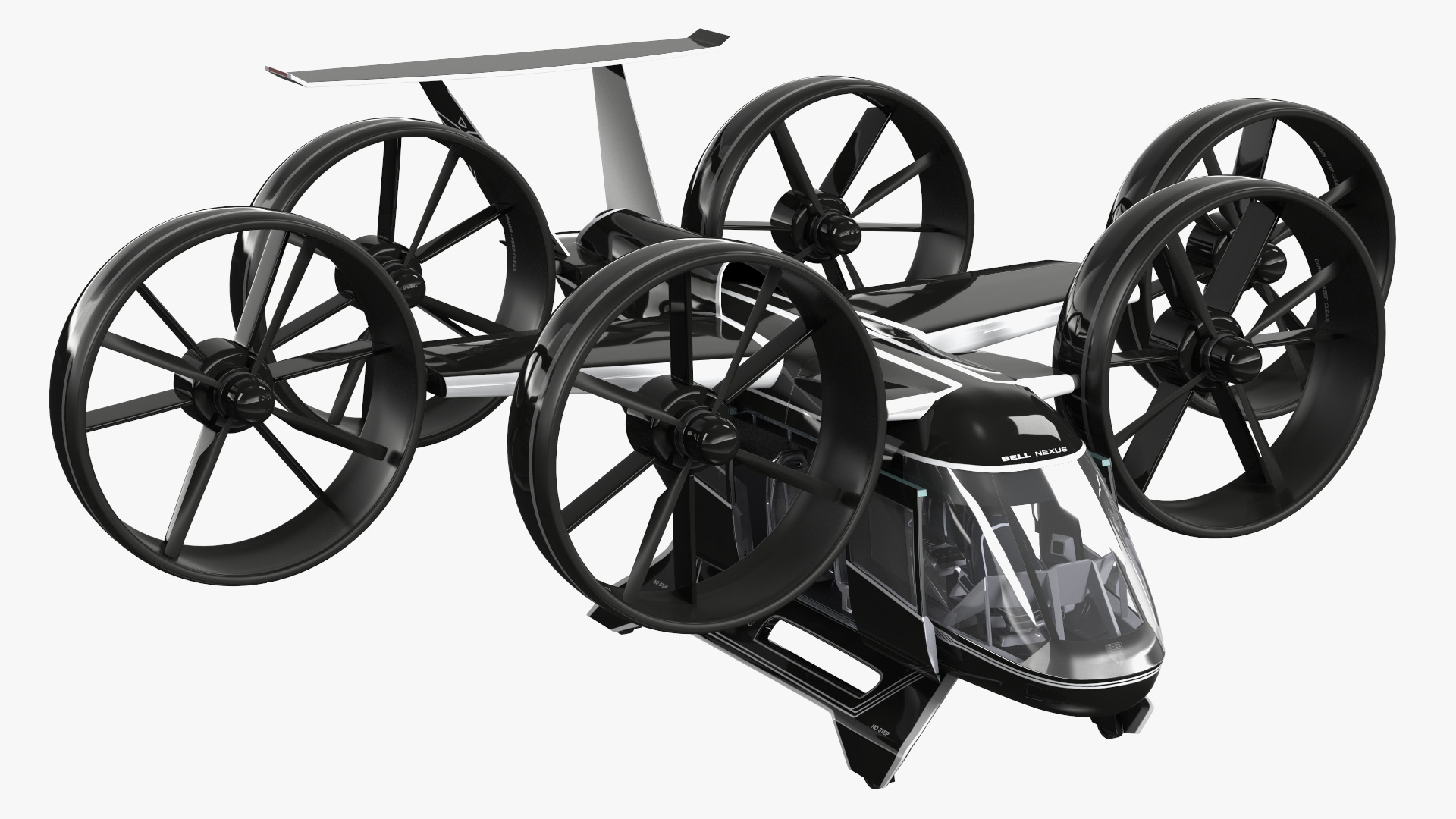 3D Flying Taxi Bell Nexus Rigged for Maya model