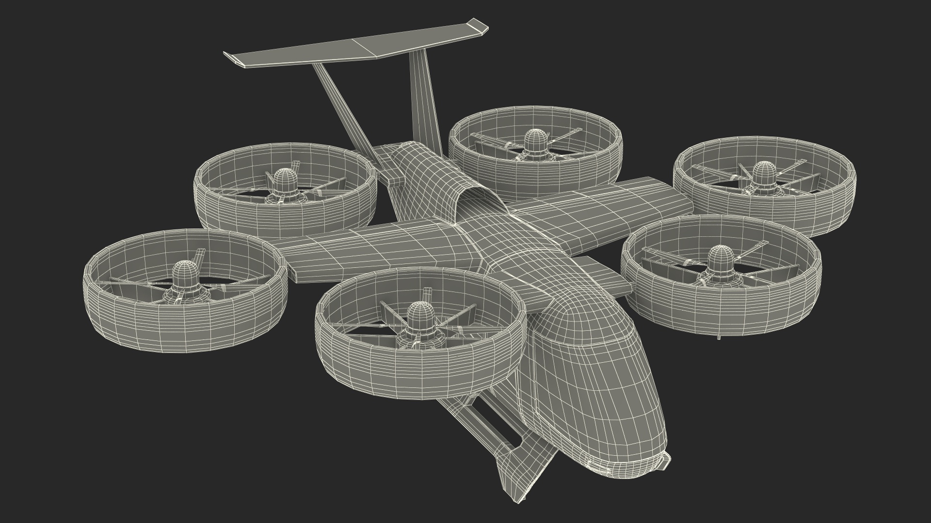 3D Flying Taxi Bell Nexus Rigged for Maya model