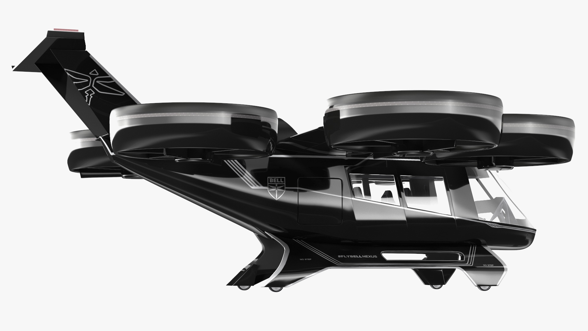 3D Flying Taxi Bell Nexus Rigged for Maya model