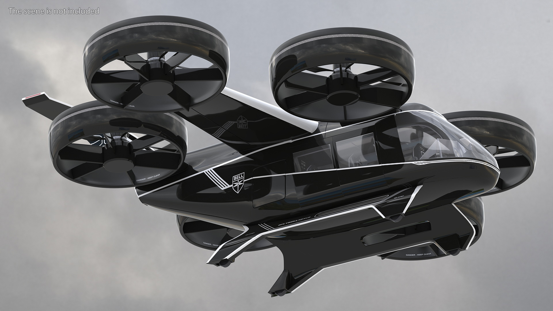 3D Flying Taxi Bell Nexus Rigged for Maya model