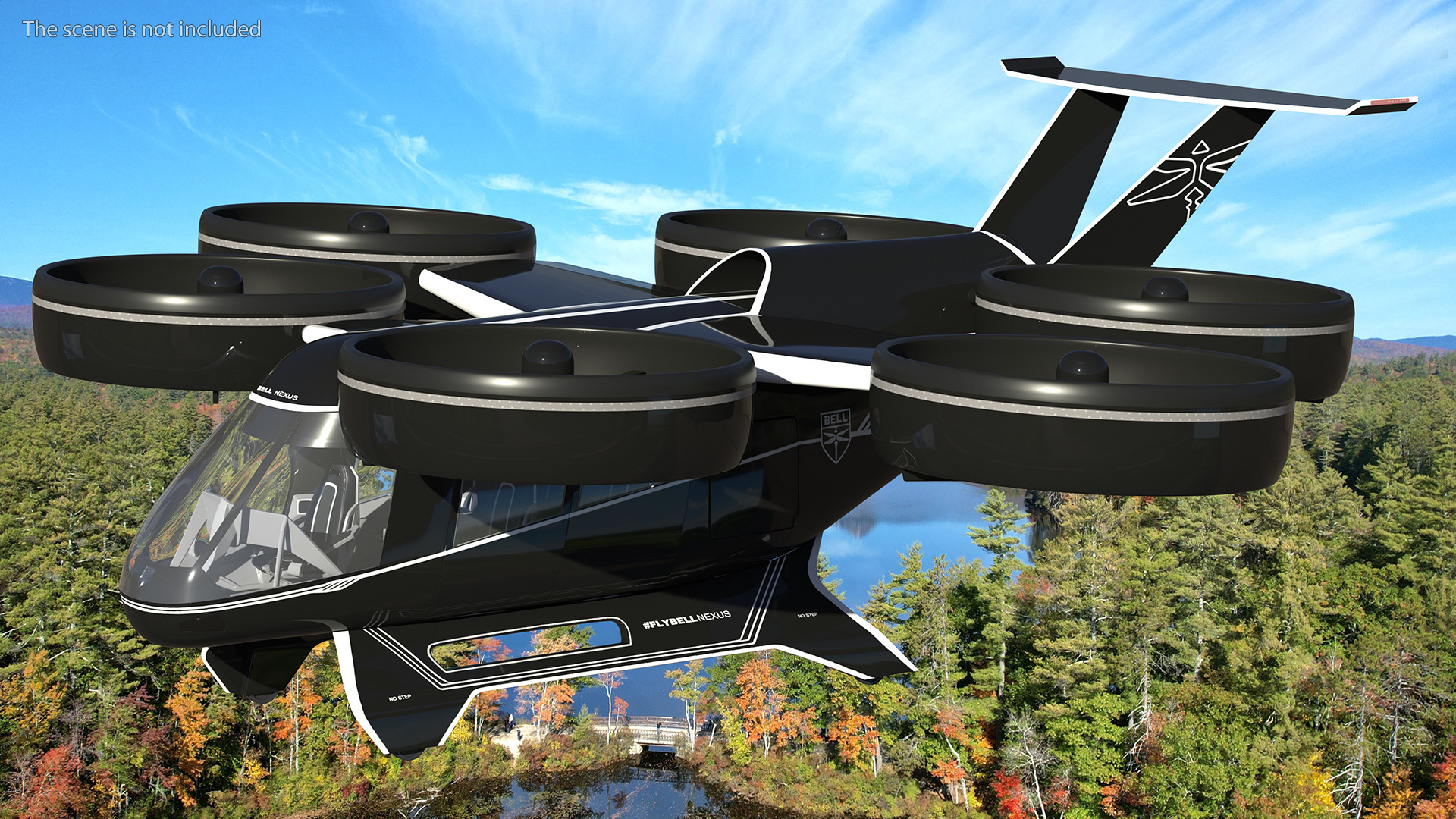 3D Flying Taxi Bell Nexus Rigged for Maya model