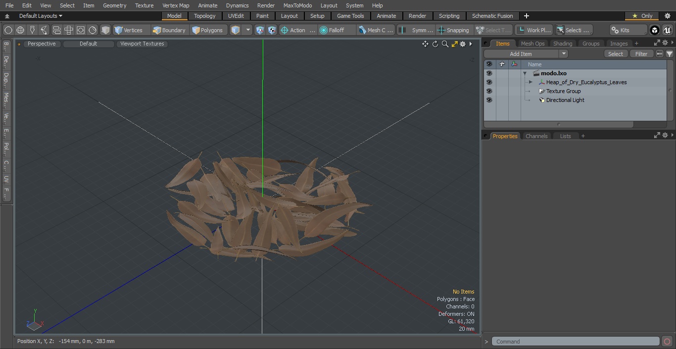 Heap of Dry Eucalyptus Leaves 3D model