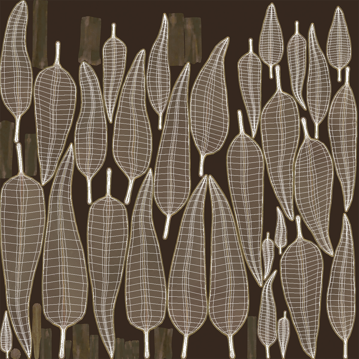 Heap of Dry Eucalyptus Leaves 3D model