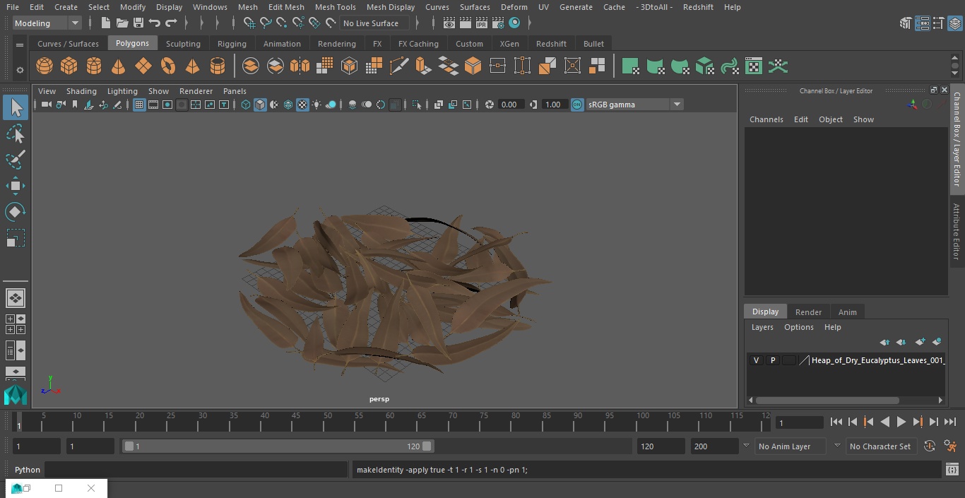 Heap of Dry Eucalyptus Leaves 3D model