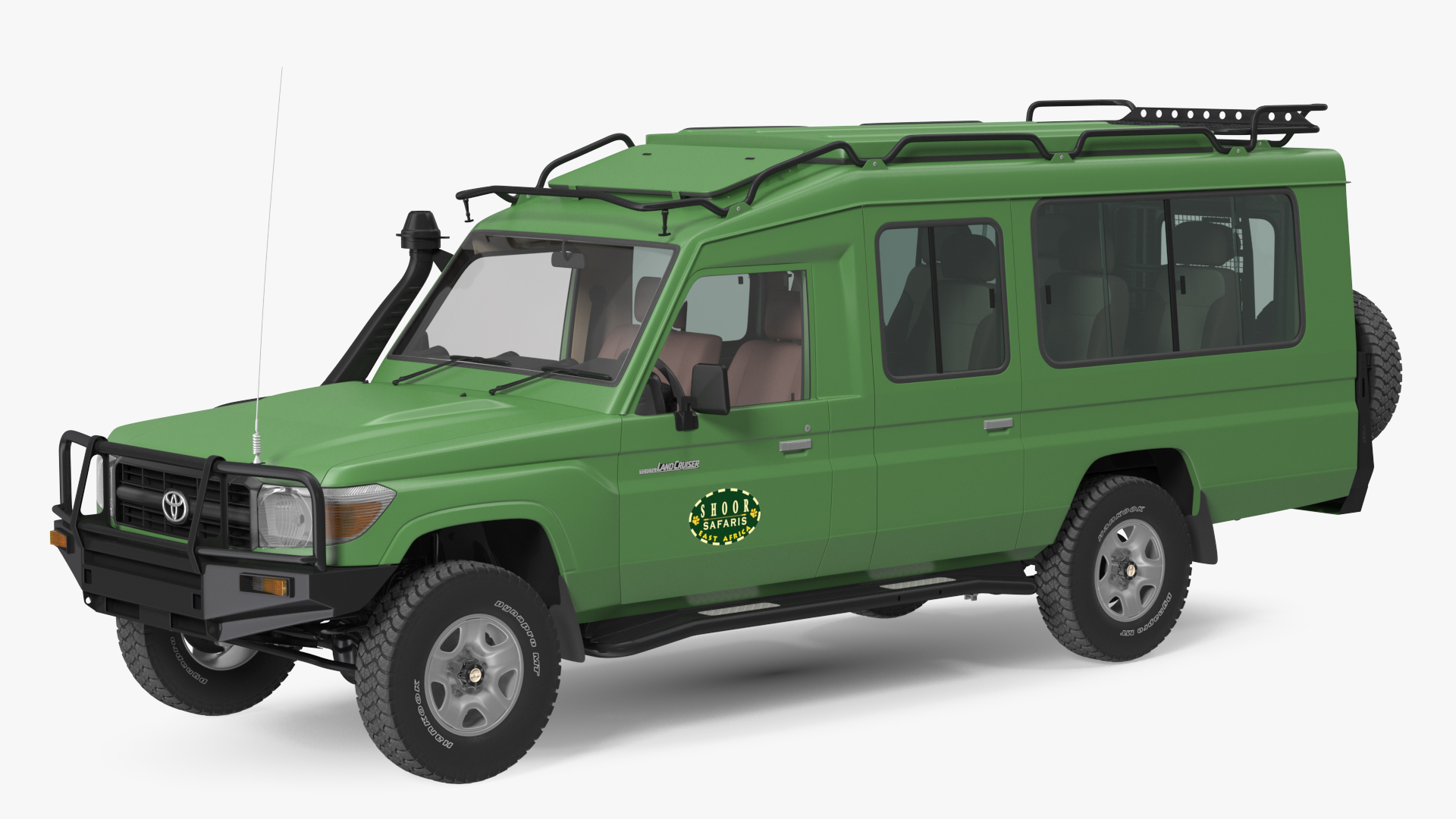 3D model Toyota Land Cruiser Safari Green Clean Rigged