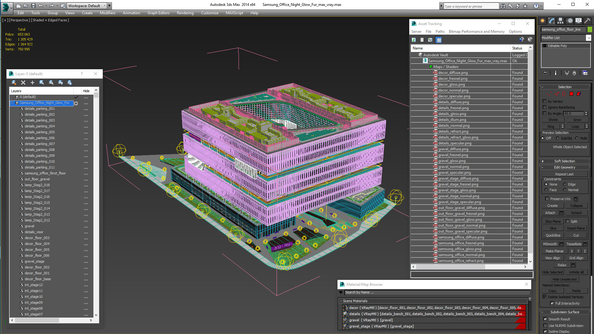 Samsung Office Night Glow Fur 3D model