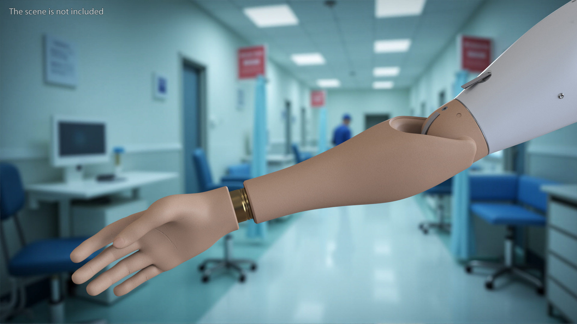 3D model Detailed Prosthetic Arm Rigged