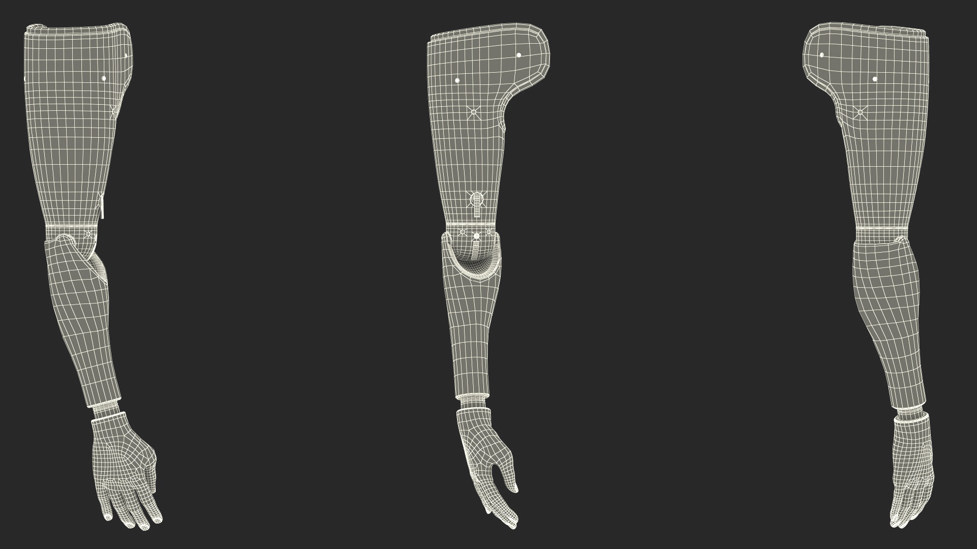 3D model Detailed Prosthetic Arm Rigged