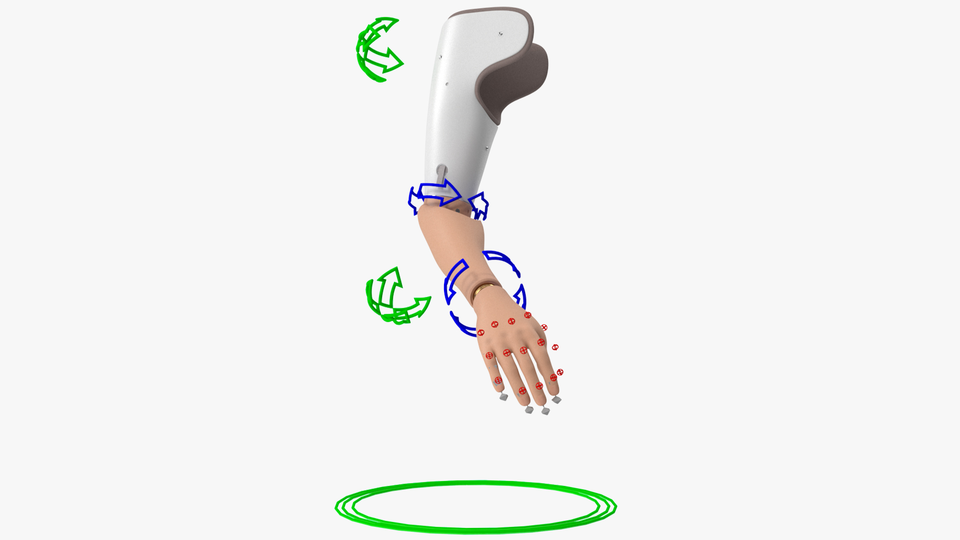 3D model Detailed Prosthetic Arm Rigged