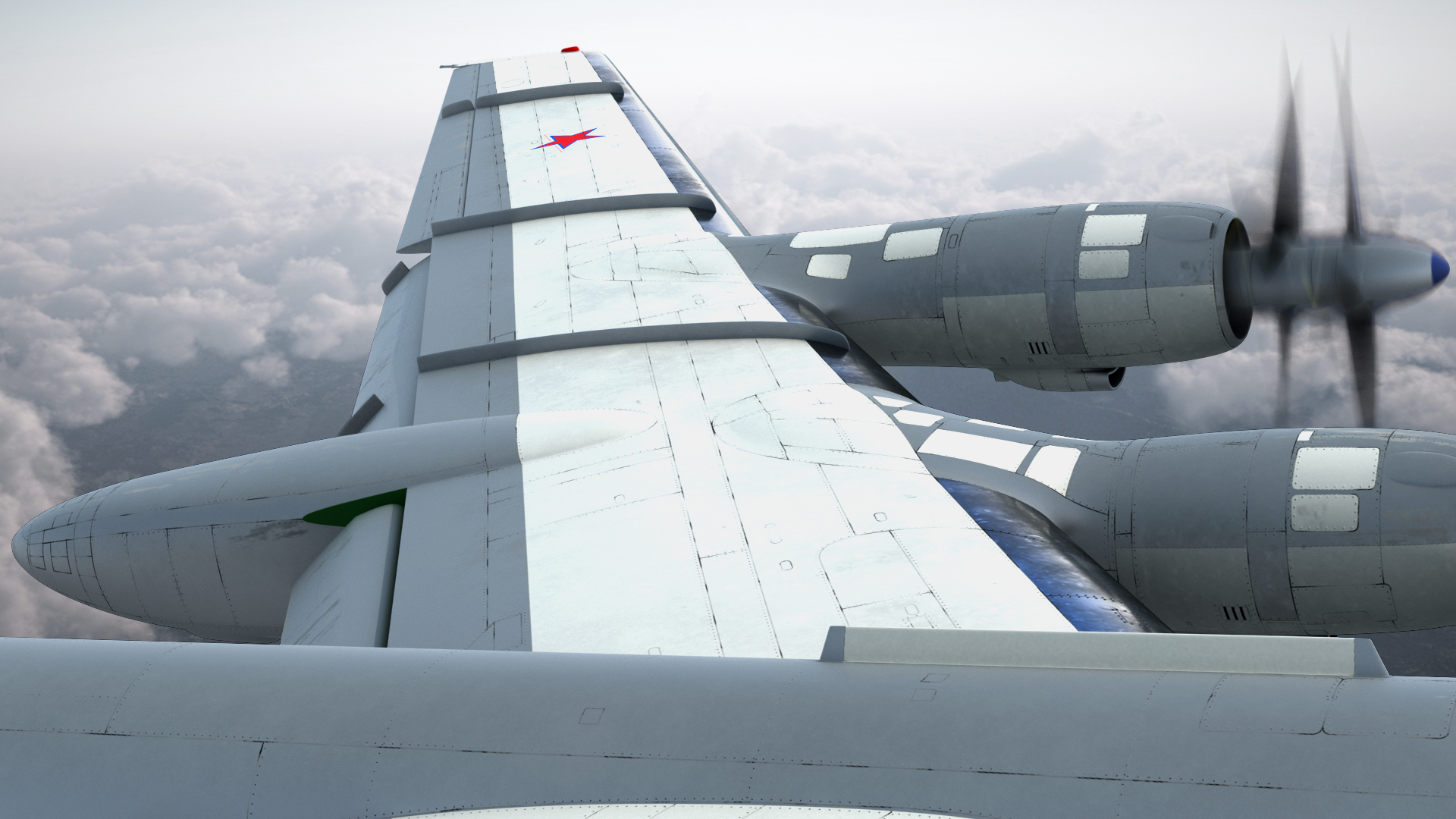 3D Strategic Missile Carrier Tu-95MC Bear Simple Interior Rigged