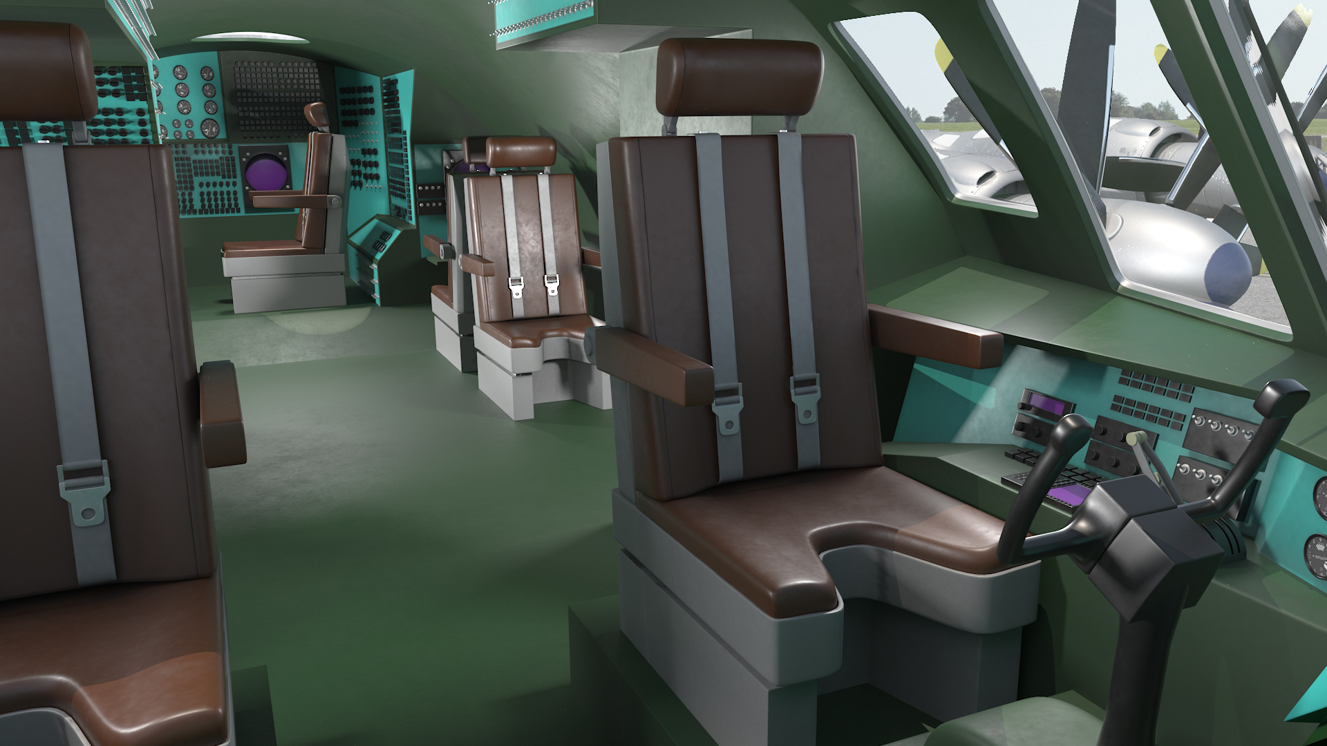 3D Strategic Missile Carrier Tu-95MC Bear Simple Interior Rigged