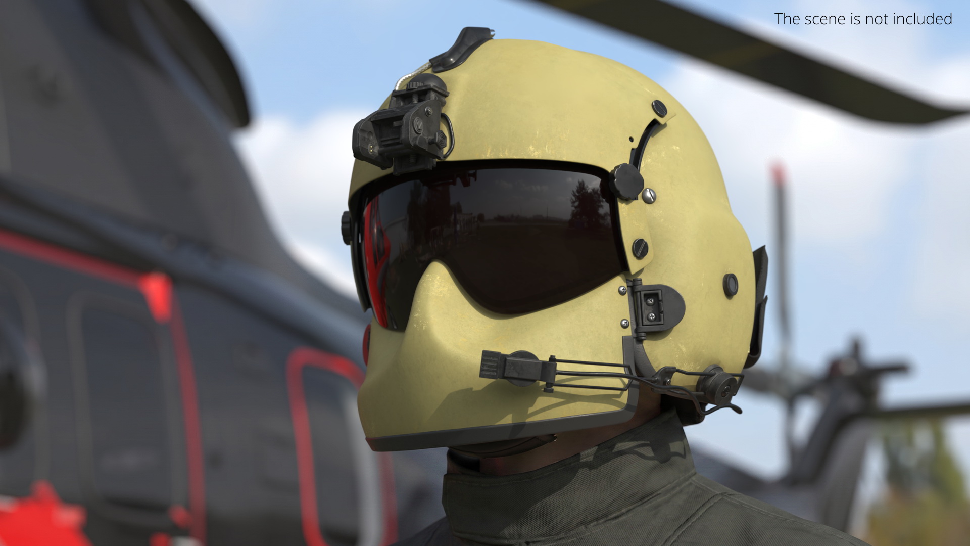 Tactical Protective Pilot Helmet Rigged - view 3